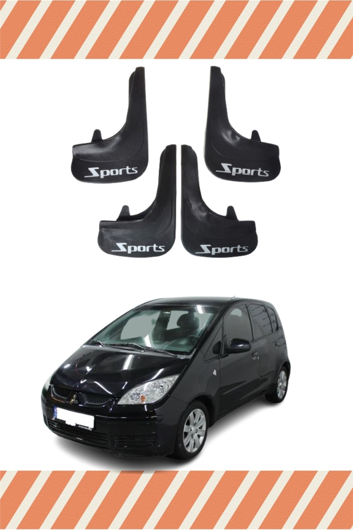 Lasirius Mitsubishi Colt Sports Yazılı 4'lü Tozluk Çamurluk Paçalık