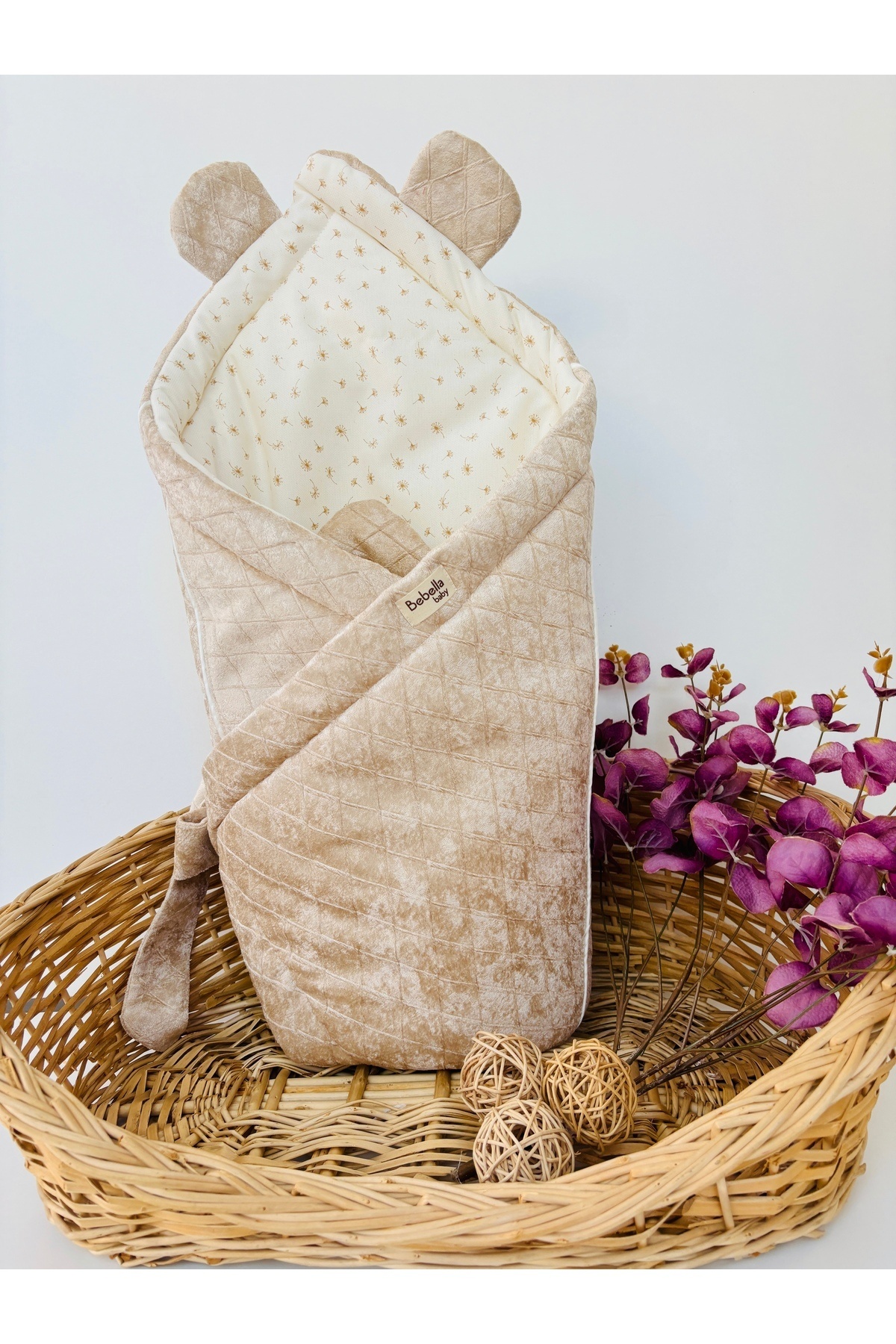 Bebella S.kahve Bebek Battaniyesi Mevsimlik Hastane Çıkış Yenidoğan Kundağı Hediyelik %100 Pamuklu Oyun Matı fotoğrafı 3 (önizleme)