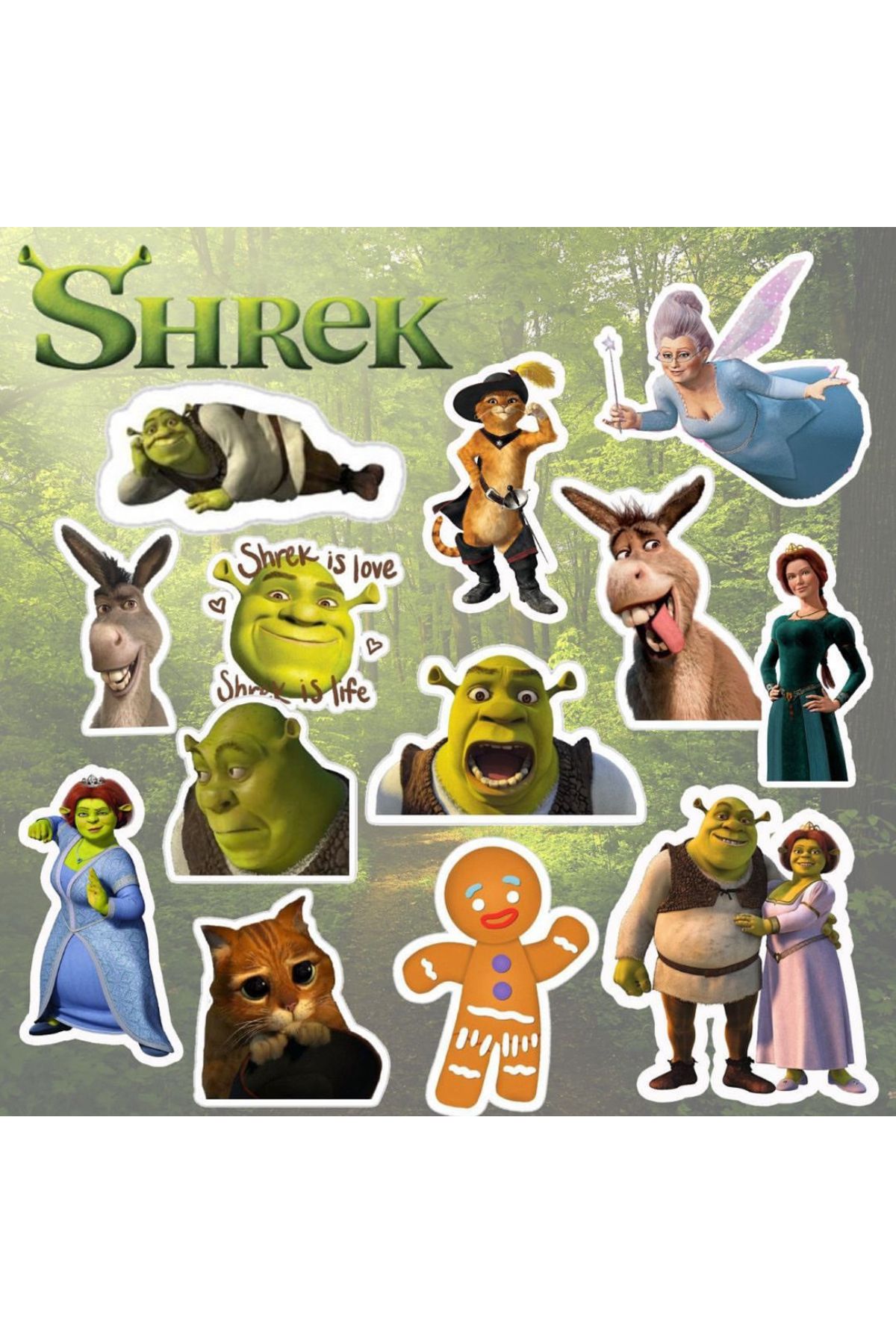 Shrek Sticker Seti | Laptop Notebook Telefon Etiket