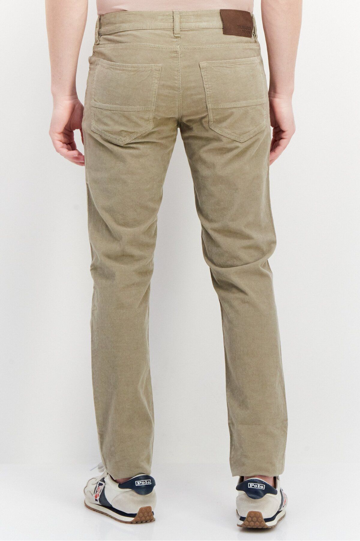 Trussardi Jeans-Men Regular Fit Solid Chino Pant, Khaki 4