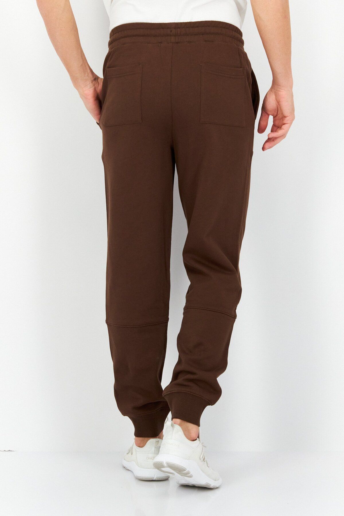 Esprit x Rest and Recreation-Men Drawstring Embroidered Logo Jogger Pants, Brown 2