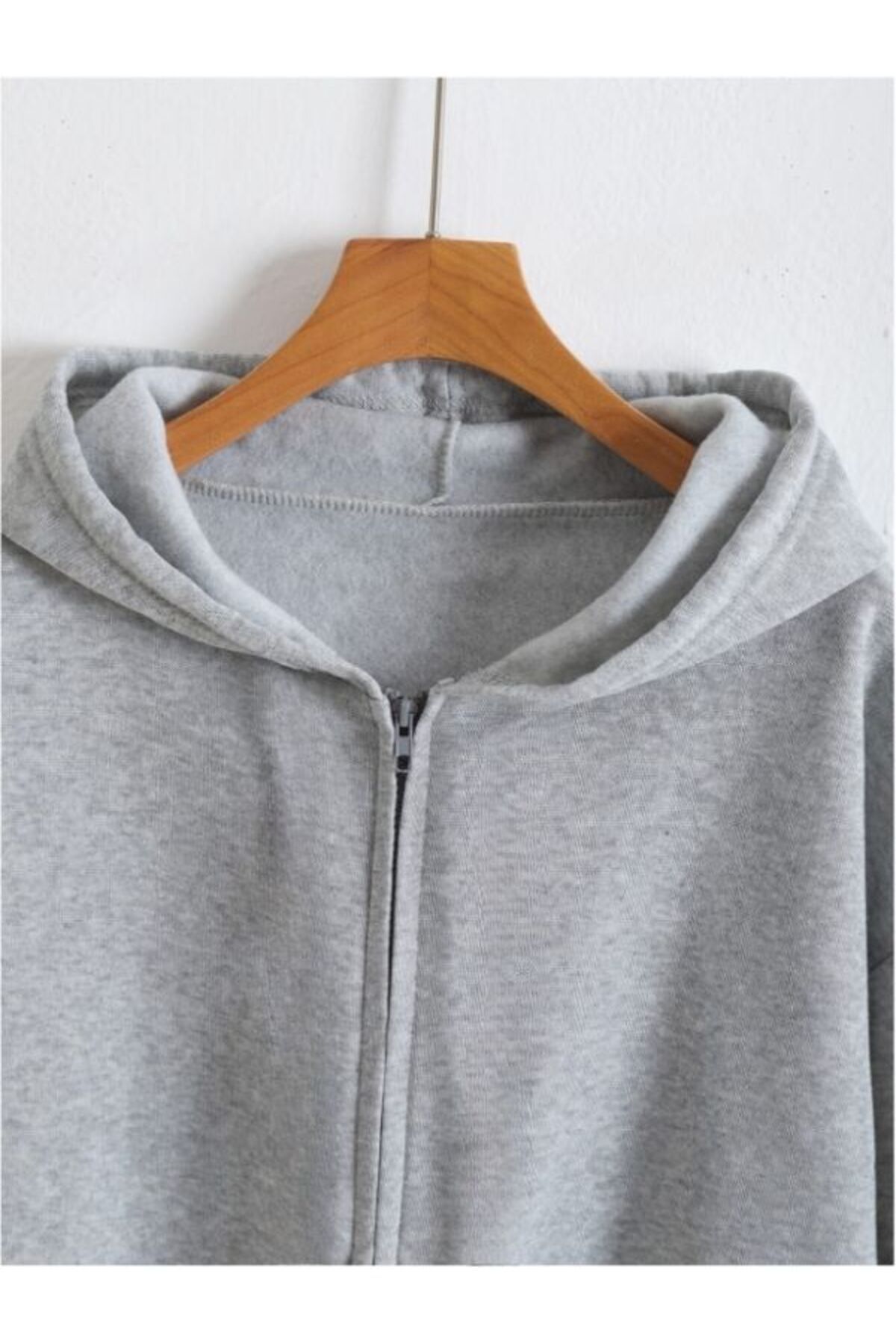 MOONBULL-Zippered Oversize Hooded Sweatshirt 4