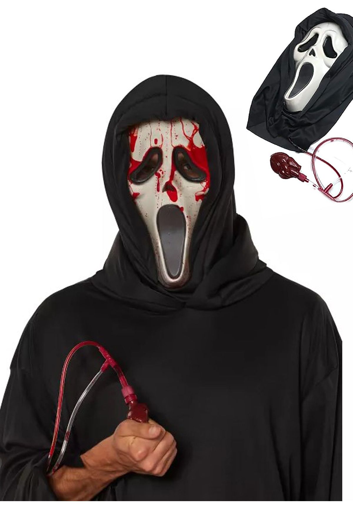 Parti dolabı-Halloween Special Scream Mask with Blood Effect - Scream Scary Bleeding 45X27Cm 7