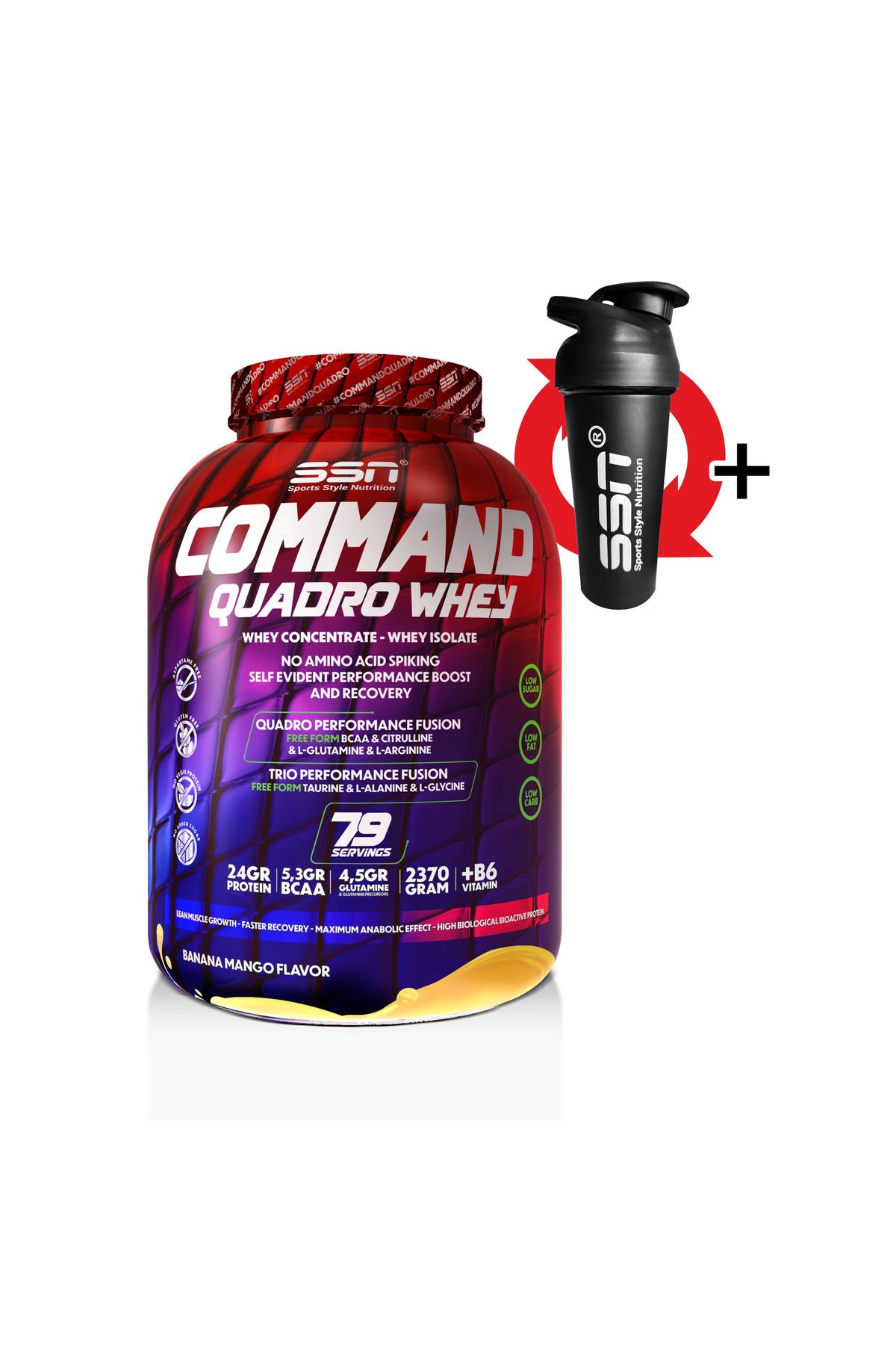 SSN Sports Style Nutrition Command Quadro Whey 2370 Gr (muz-mango) Protein Tozu