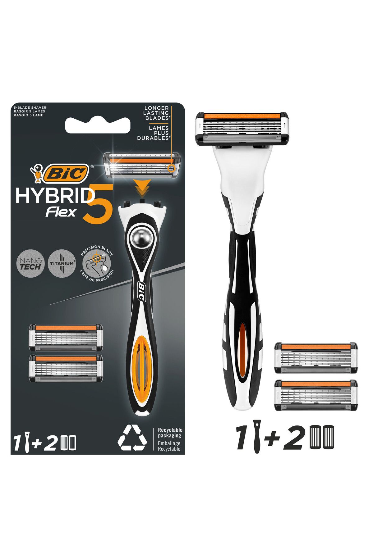 Bic Flex 5 Hybrid Erkek Tıraş Bıçağı 1 Sap 2 Başlık (5 BIÇAK)