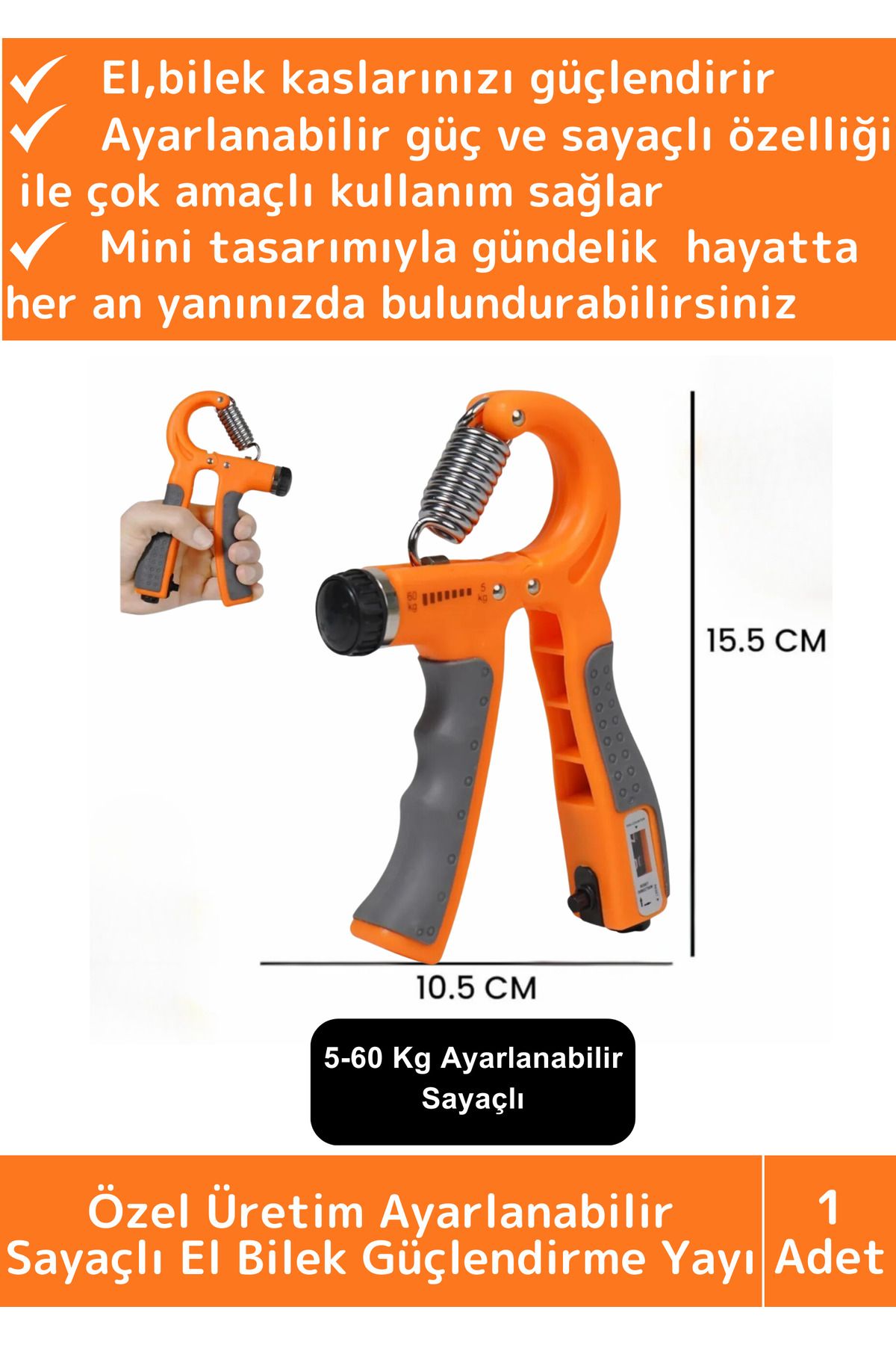 Wintoup Özel Üretim El Bilek Kol Güçlendirici Kas Yapma Ayarlanabilir Sayaçlı Bilek Güçlendirme Yayı 5-60 Kg