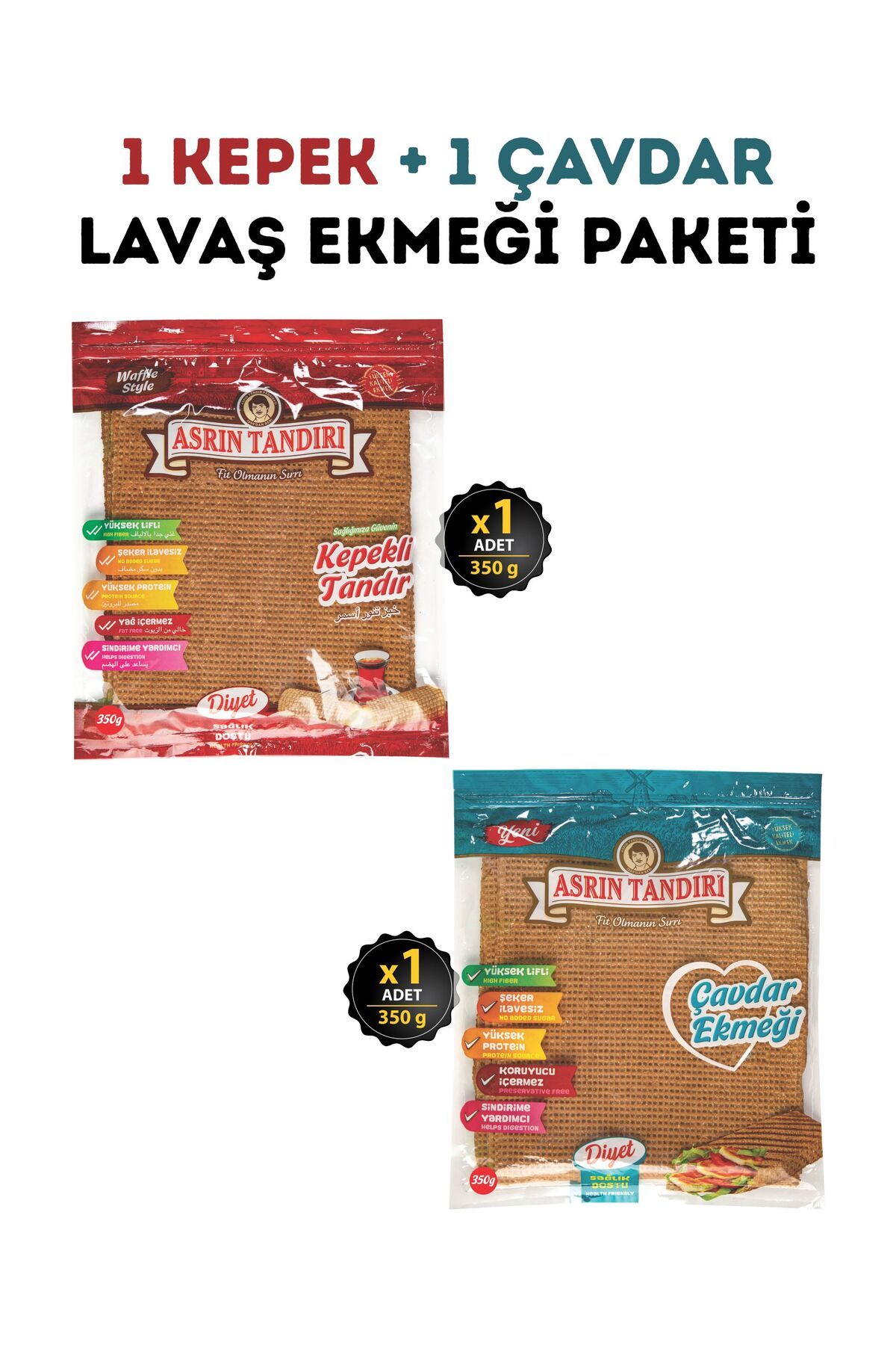 ASRIN TANDIRI 1 Paket Ekşi Mayalı Çavdar Lavaş Ekmeği 1 Paket Ekşi Mayalı Kepekli Lavaş Ekmeği