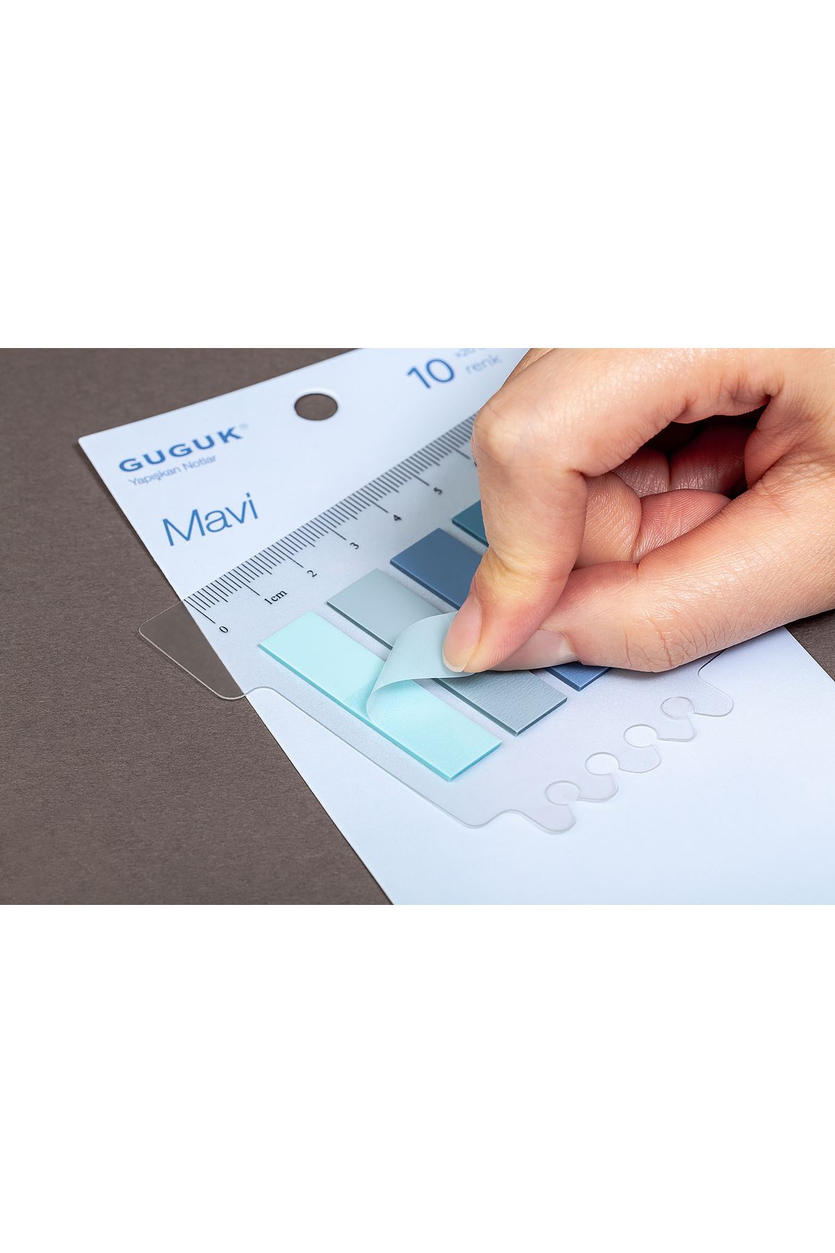 GUGUK-Transparent Pet Index with 10 Colored Blue Rulers - Post-it Sticky Note (Ggk-p008) 2
