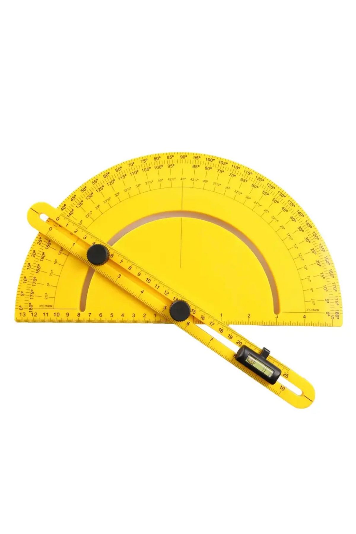 BGA-0-180 Degrees Adjustable Protractor Angle Finder Miter Ruler Large Size Ruler with Spirit Level 1