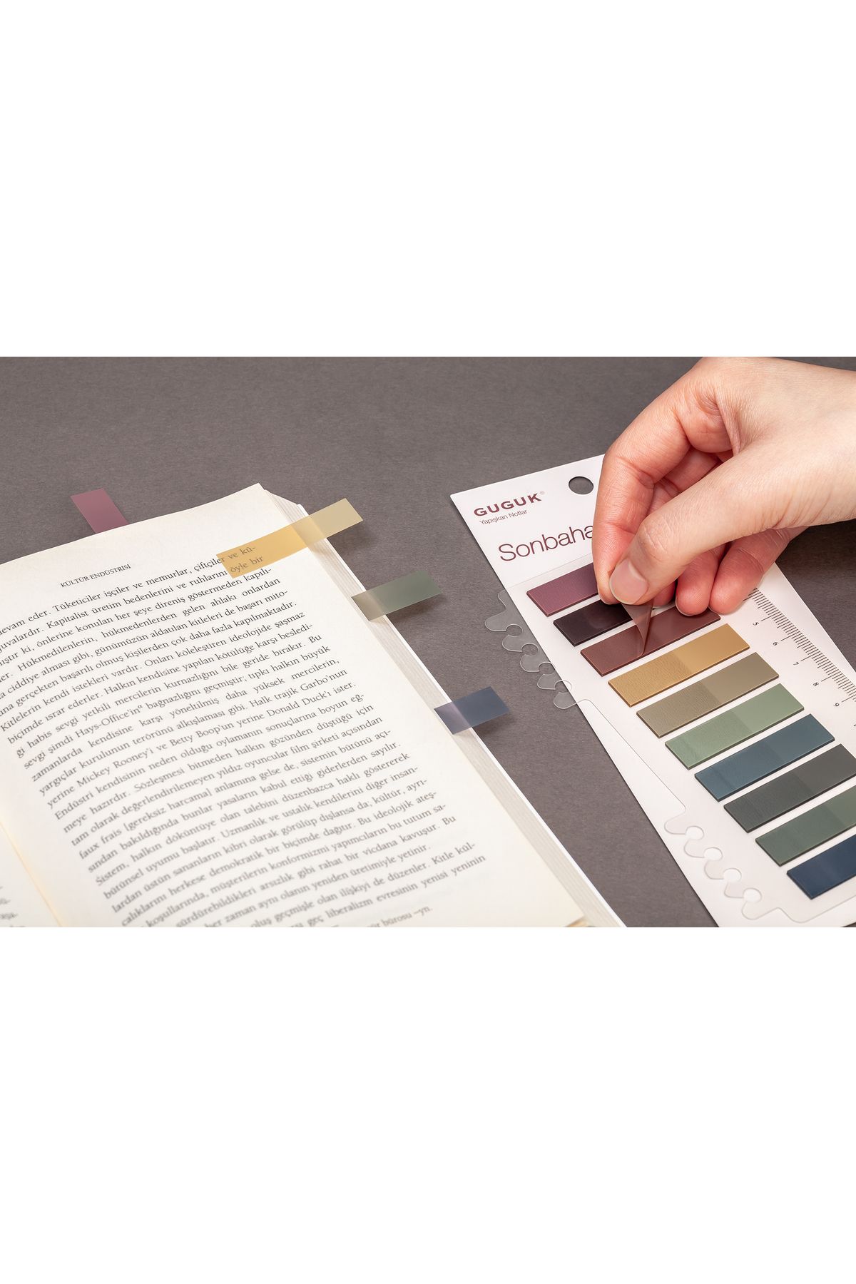 GUGUK-Autumn Shades Themed Transparent Pet Index with 10 Colored Rulers • Index Sticker • Post-It • Sticky Note 3