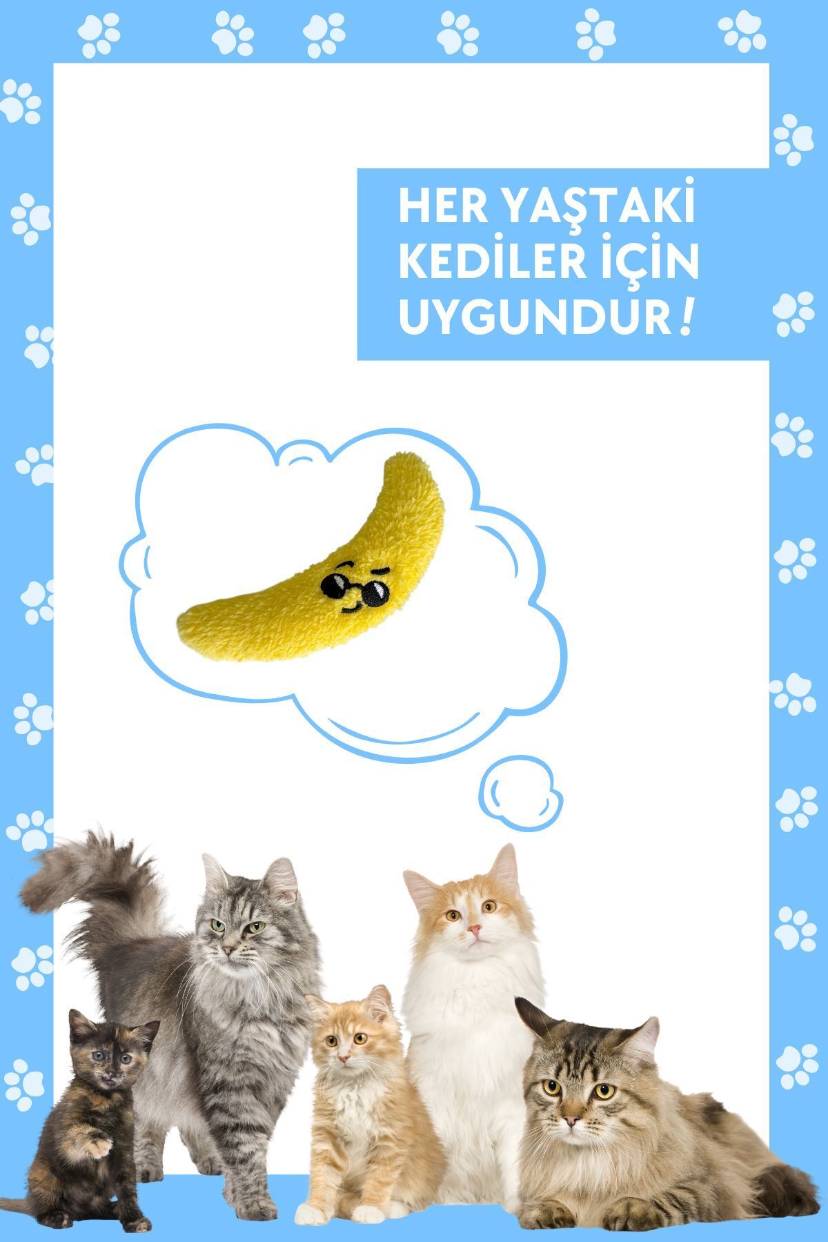 Miyav-Yellow Plush Banana Cat Toy - Cat Toys with Catnip and Herb 7