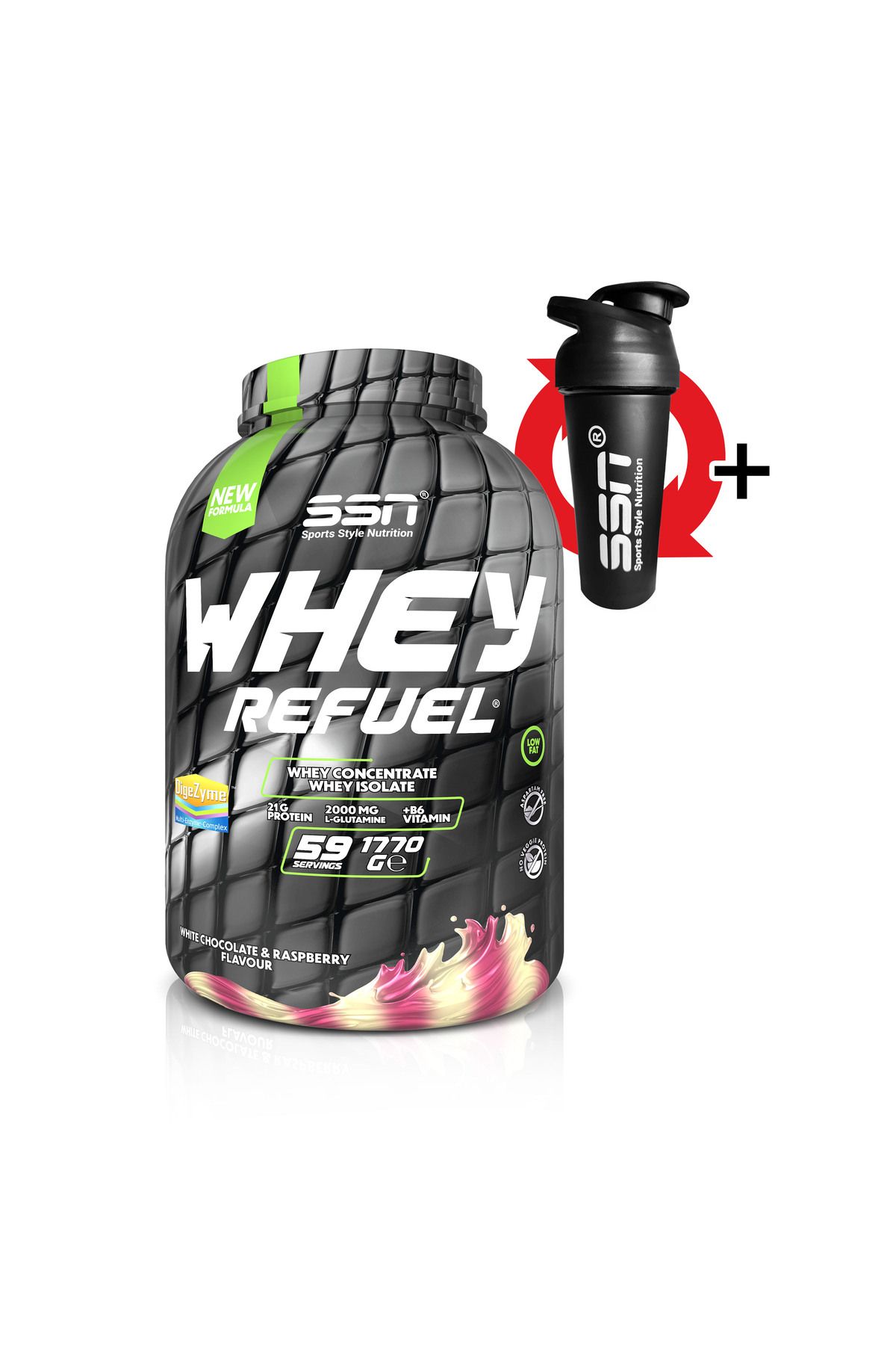 SSN Sports Style Nutrition Whey Refuel 1770 Gr (Beyaz Çikolata - Ahududu) Protein Tozu