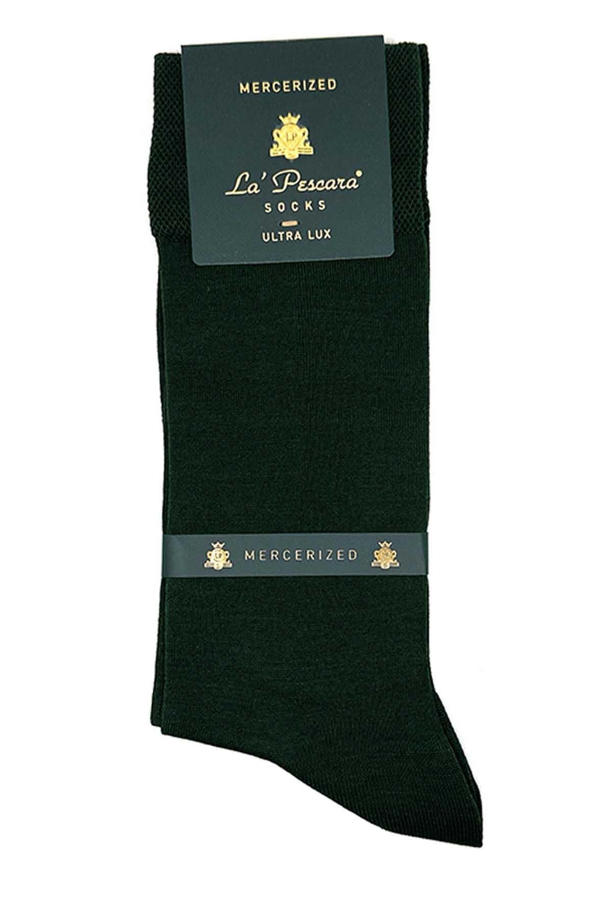 La Pescara-La'Pescara Ultra Luxury Khaki Mercerized Men's Socks Crp293 1