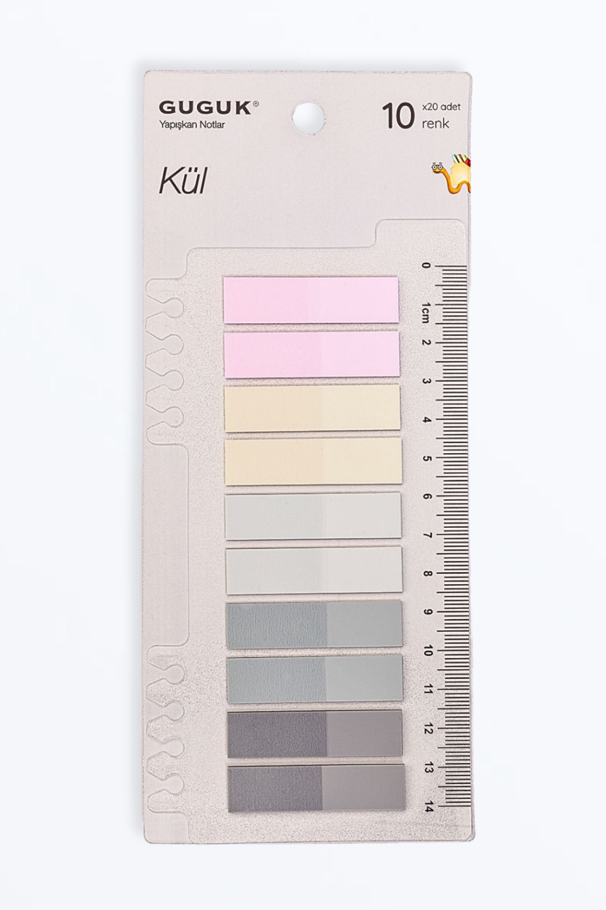 GUGUK-Transparent Pet Index - Ash 10-color Ruled Post-it Sticker (Ggk-p025) 1