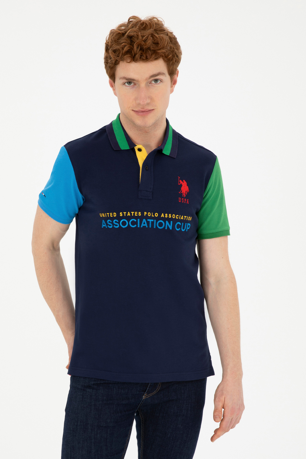 U.S. Polo Assn. Men's Slim Fit Polo Neck Navy Blue T-Shirt 50281551-Vr033