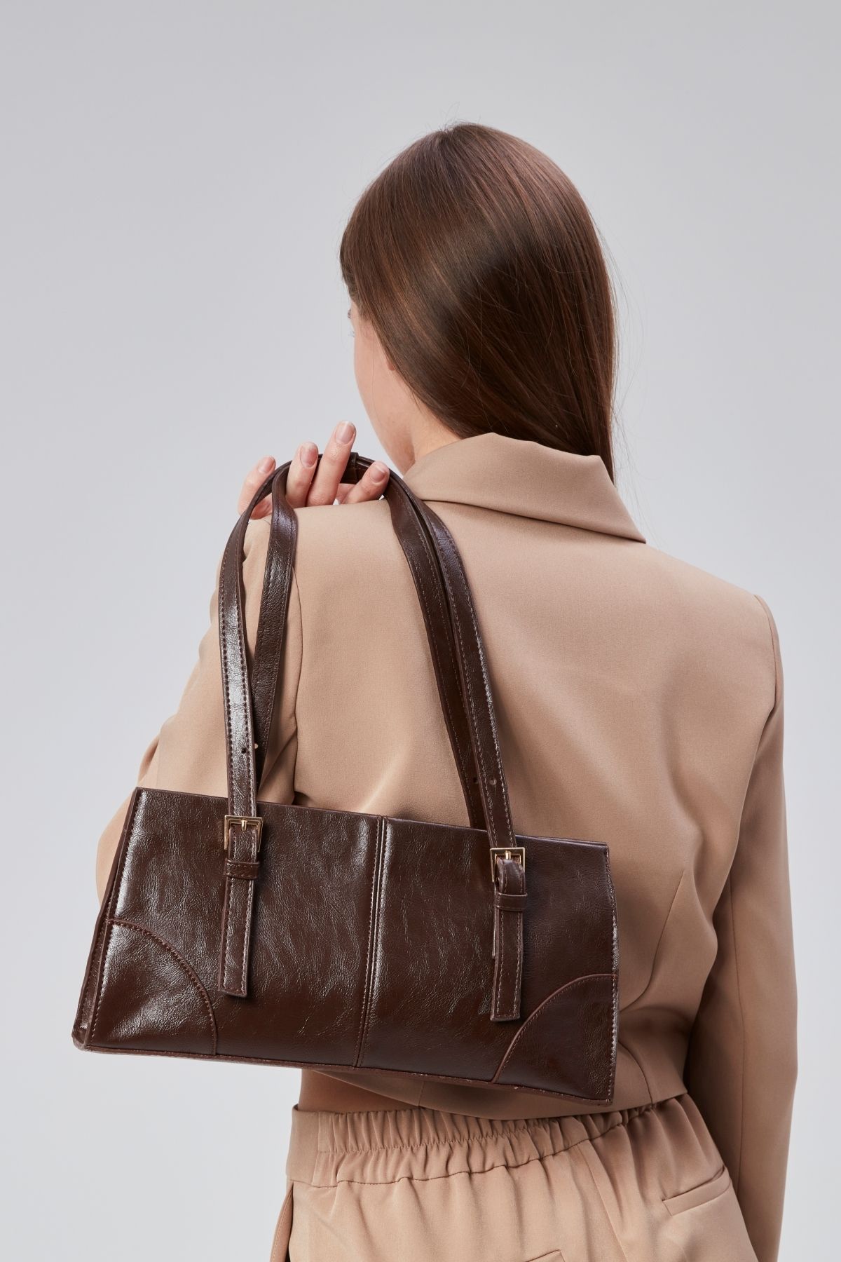 Çantacımstore-Mng Brown Women's Shoulder Bag - Buckle 2