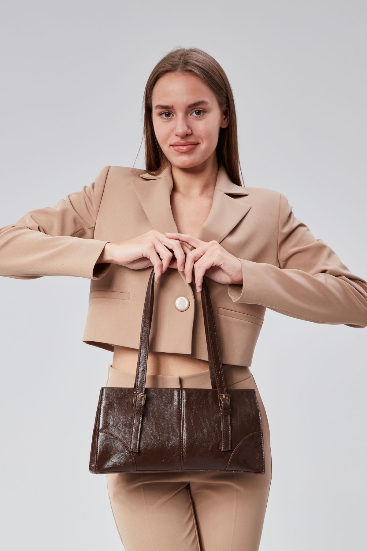 Çantacımstore-Mng Brown Women's Shoulder Bag - Buckle 4