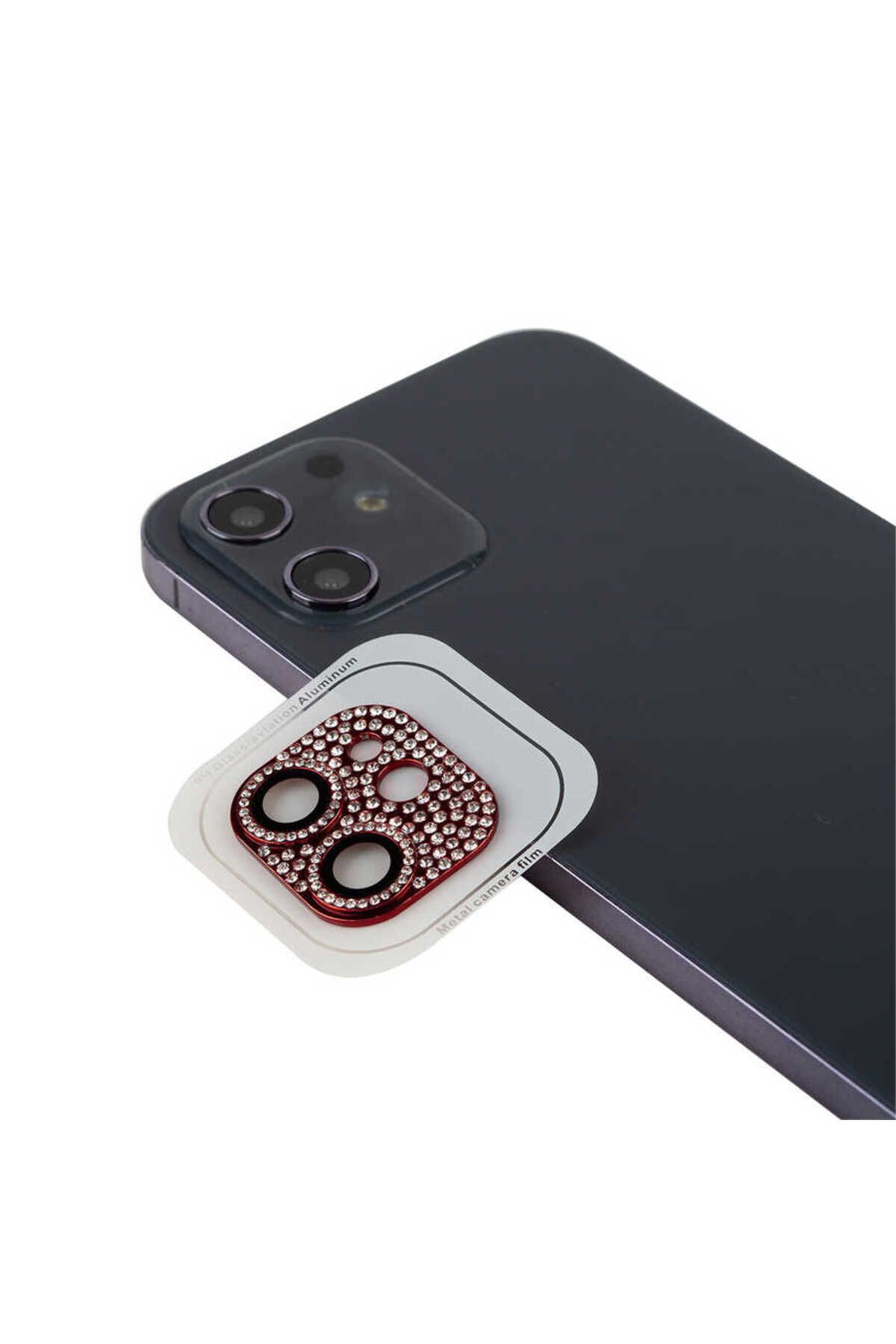 InnoCase iPhone 11 Uyumlu Zore CL-08 Kamera Koruyucu-Kırmızı