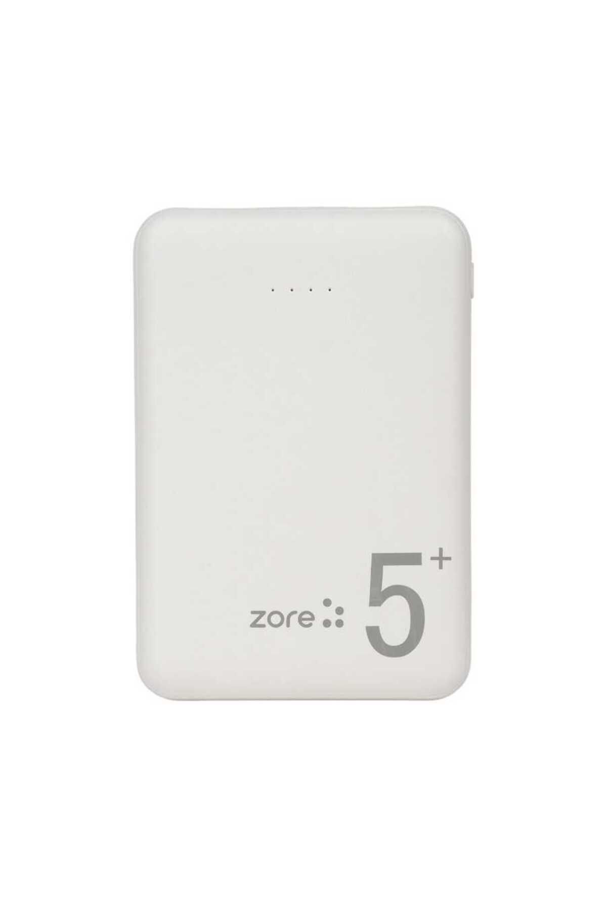 KILIFTECH Zore ZR-PW04 Led Işıklı Taşınabilir Powerbank 5000 mAh-Beyaz