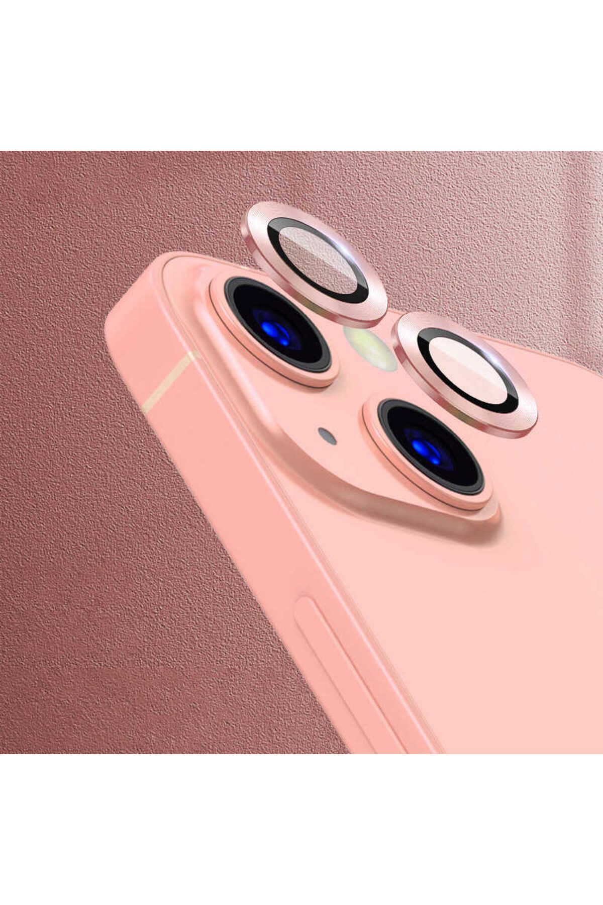 InnoCase iPhone 13 Mini Uyumlu Zore CL-07 Kamera Koruyucu-Rose Gold