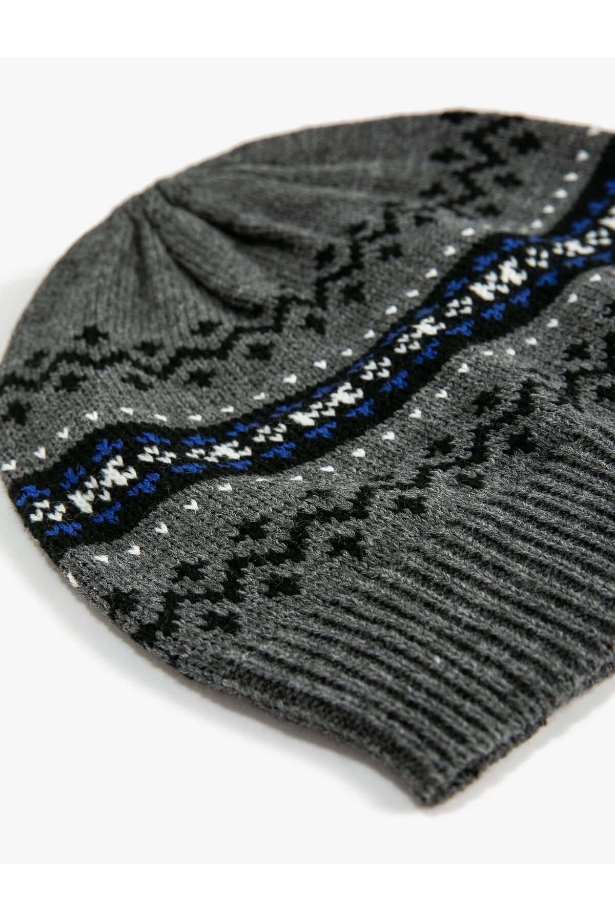 Koton-Knitted Beret Ethnic Patterned Multicolored 3