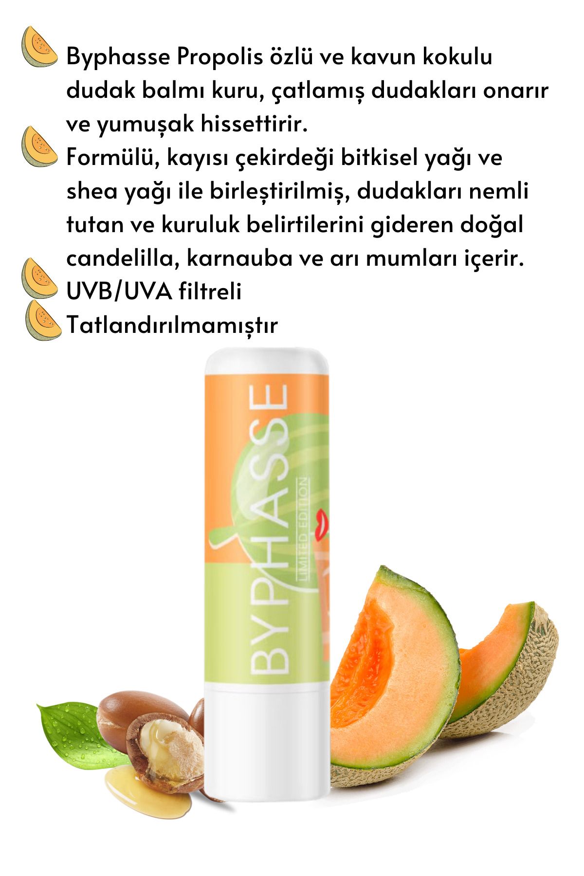 BYPHASSE-Melon Flavored Moisturizing Lip Care Cream 4.8 Gr 2