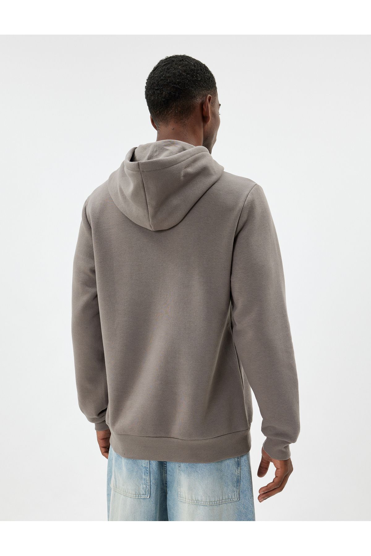 Koton-Raised Cotton Basic Hooded Sweatshirt 4