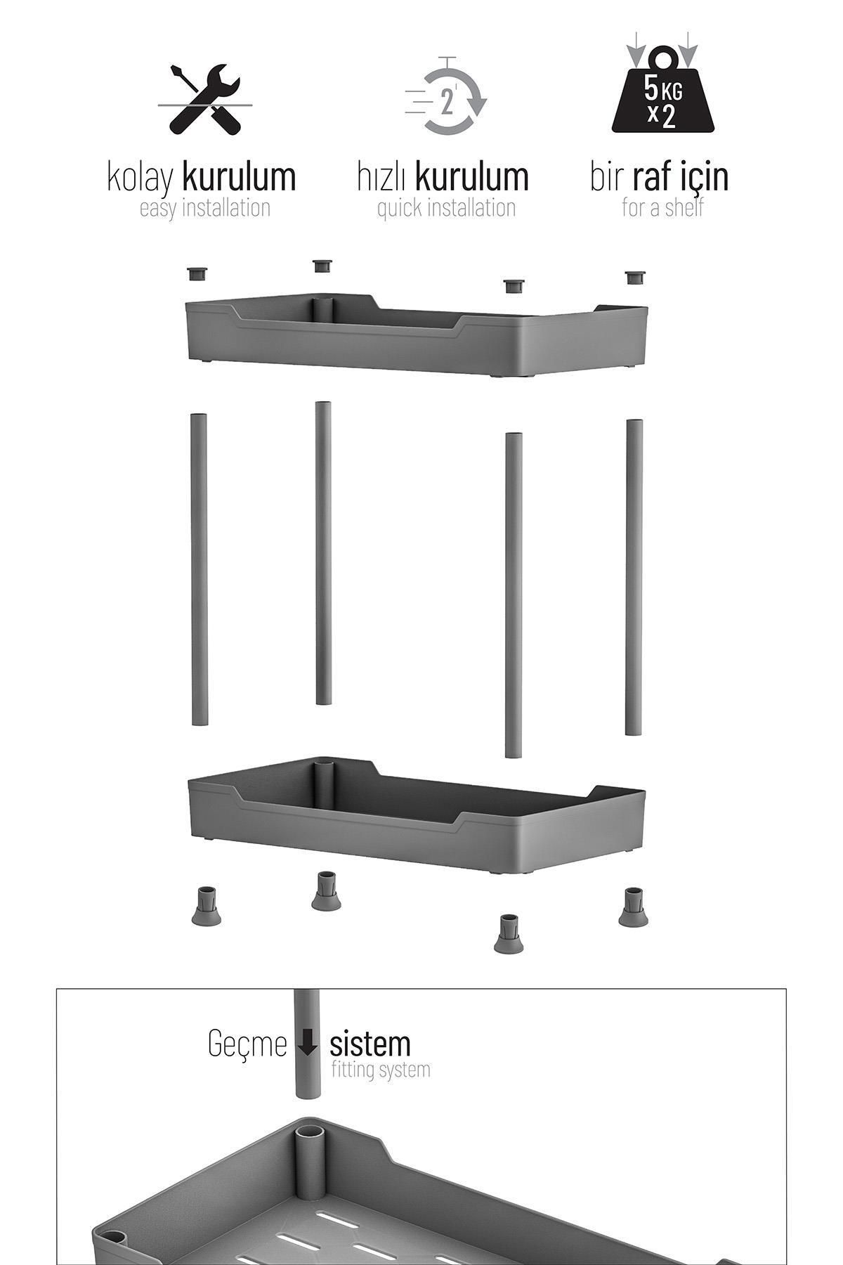 Mowo Home-White 2 Tier Organizer Kitchen Shelf Bathroom Shelf, under Cabinet Counter under Sink Detergent Holder 8