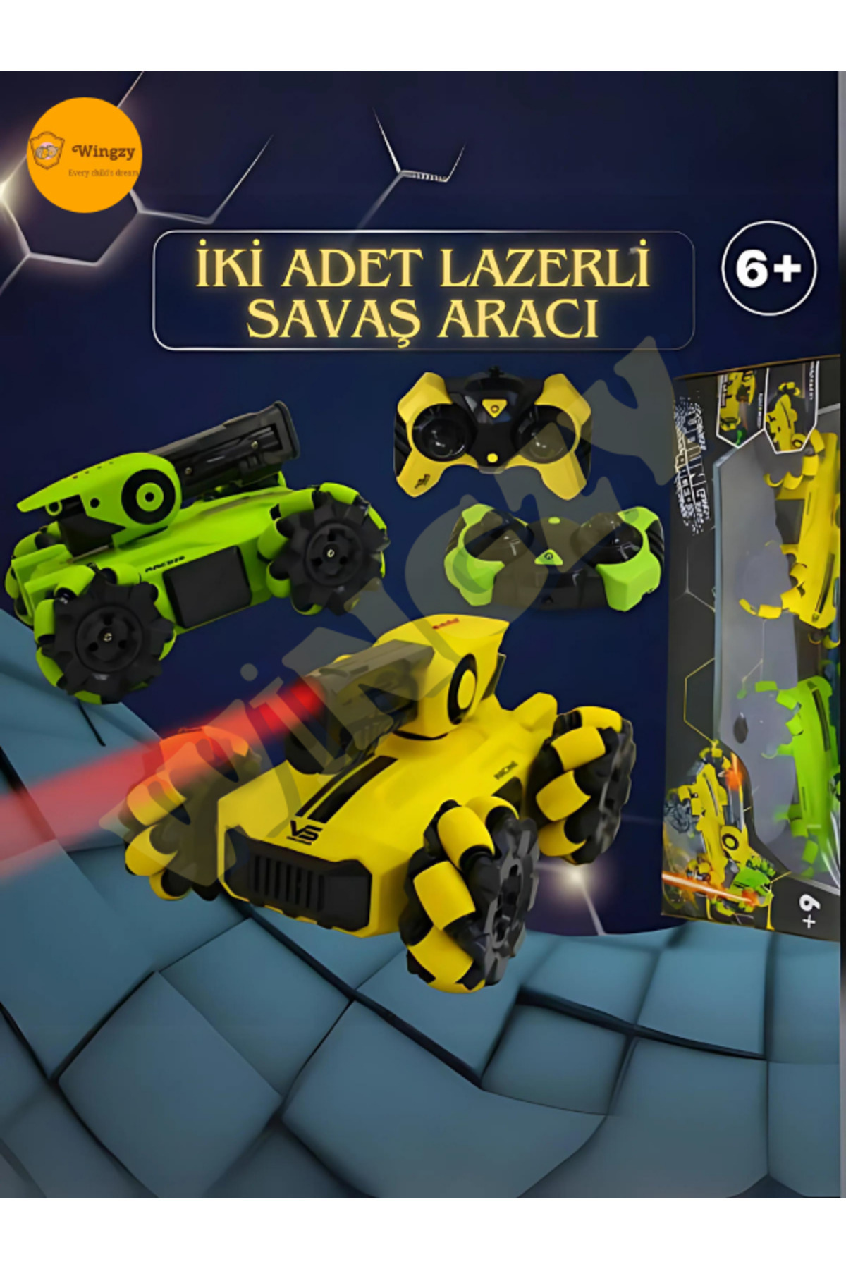 Uzaktan Kumandalı Lazer Fırlatan Araçlar, İkili Set, Heyecanlı Lazer Savaşları, Sağlık Takibi