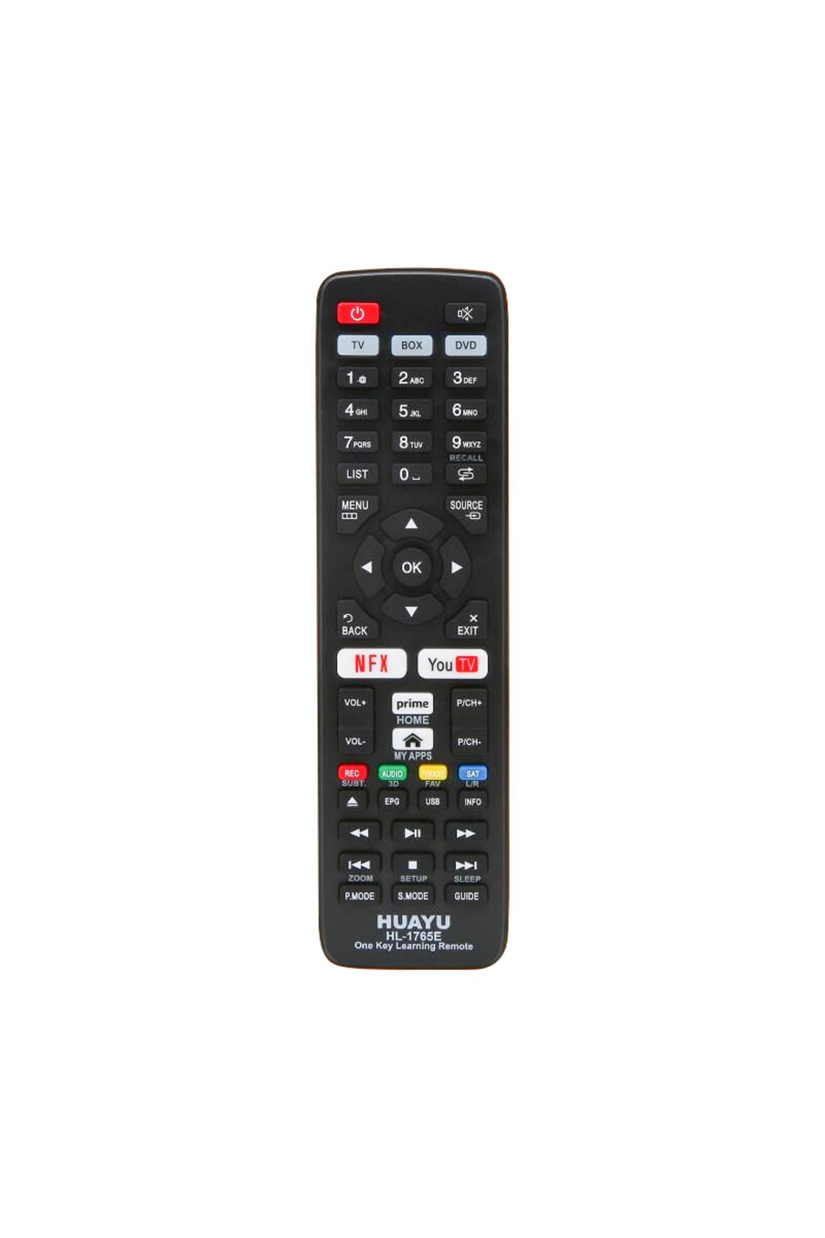 Kapamarka HUAYU HL-1765E PRIME VIDEO-YOUTUBE-NETFLIX TUŞLU TV/UYDU/DVD ÖĞRENEBİLEN AKILLI KUMANDA