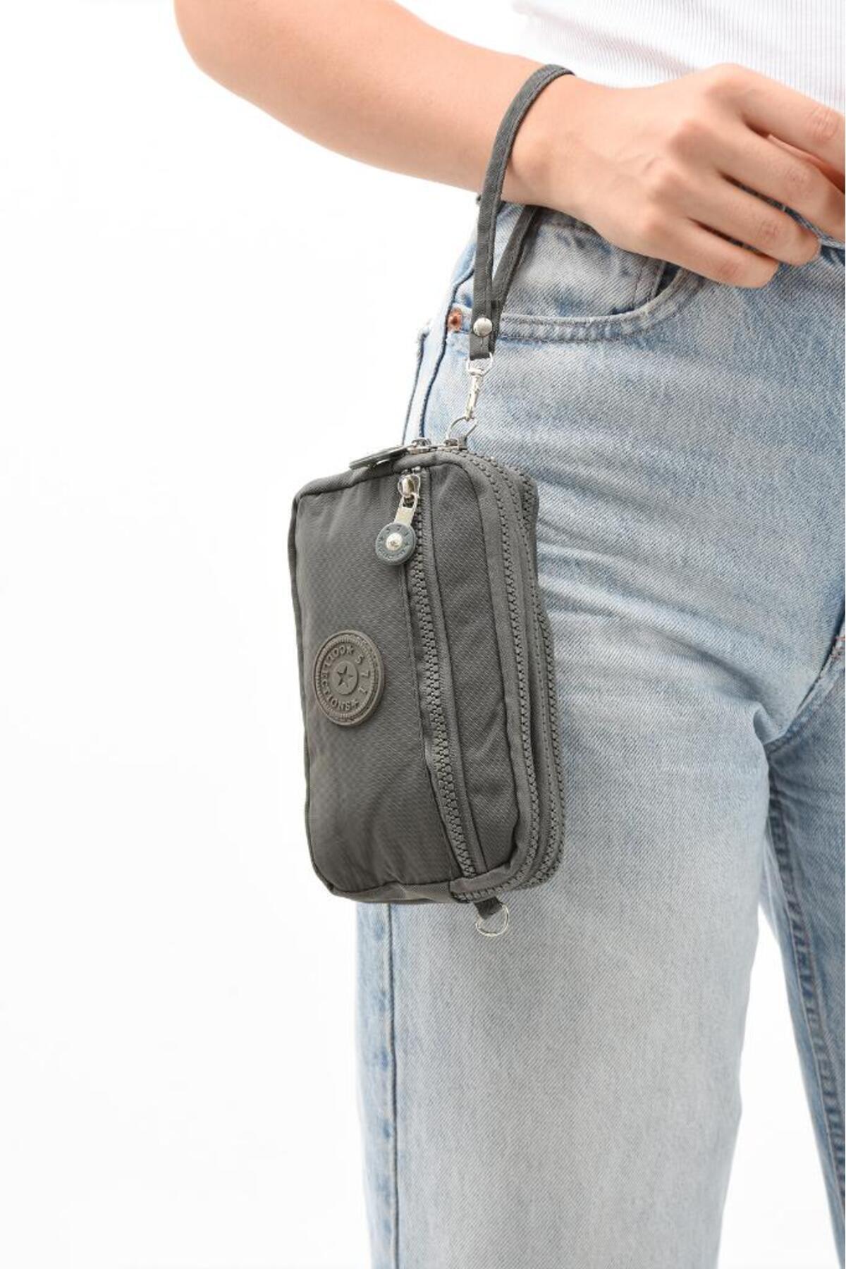 Baginn Klinkır Kumaş Mini Çapraz Askılı Kadın Cep Telefonu Çantası El Çantası Cüzdan 10*18 Cm Su İtici görsel 3