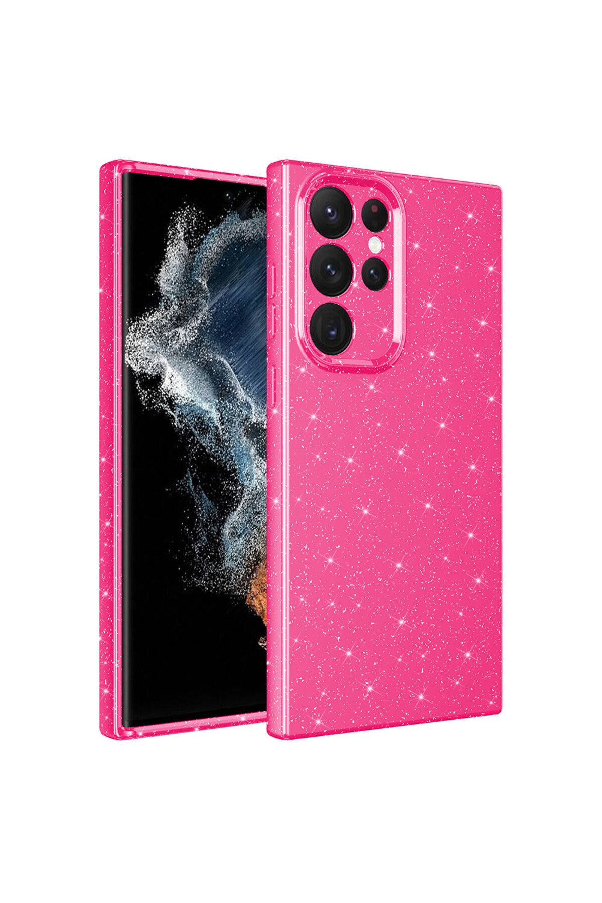 gaappy Puton Serisi Samsung Galaxy S22 Ultra Pembe Koyu Kapak