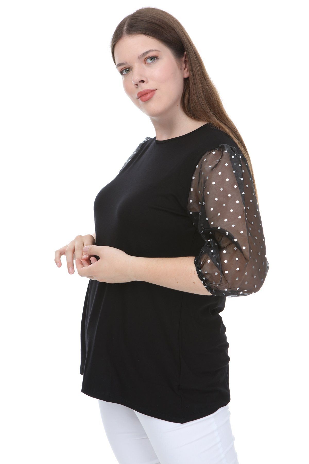 Hanezza-Balloon Sleeve Detailed Blouse 4