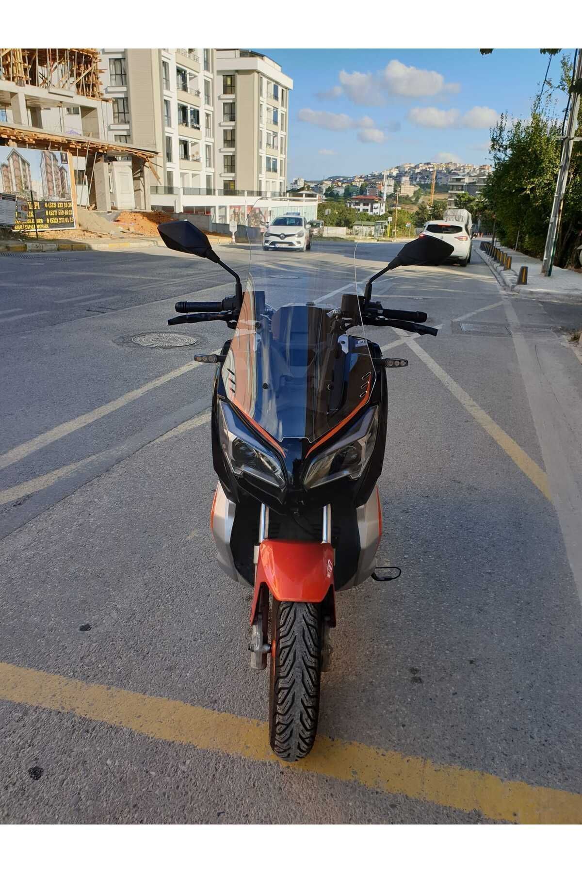 QJ ATR 125 Siperlik Ön Cam 2023-2025 Model 75cm Şeffaf Renkli 4mm UZUN CAM