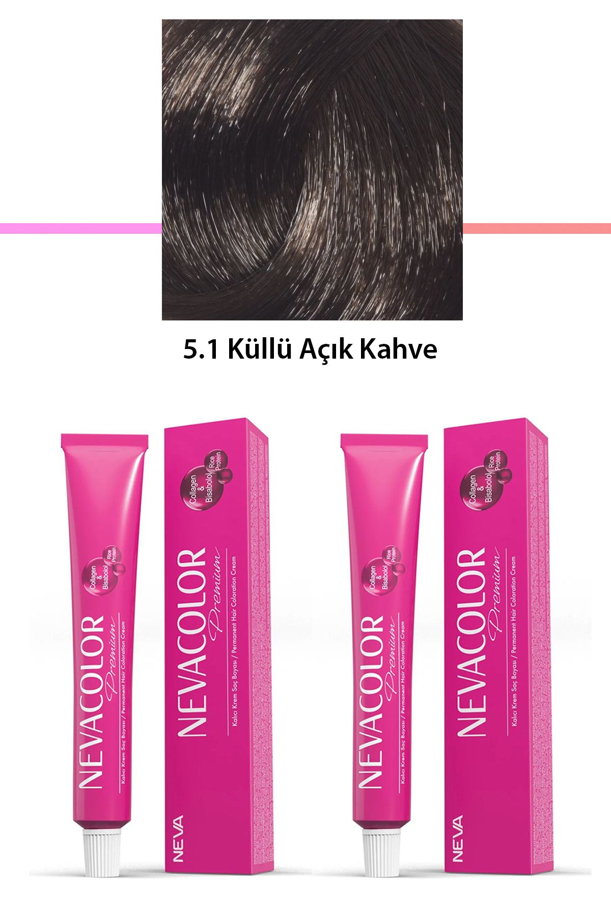 bravo cahide 2 li Set Premium 5.1 Küllü Açık Kahve - Kalıcı Krem Saç Boyası 2 X 50 g Tüp