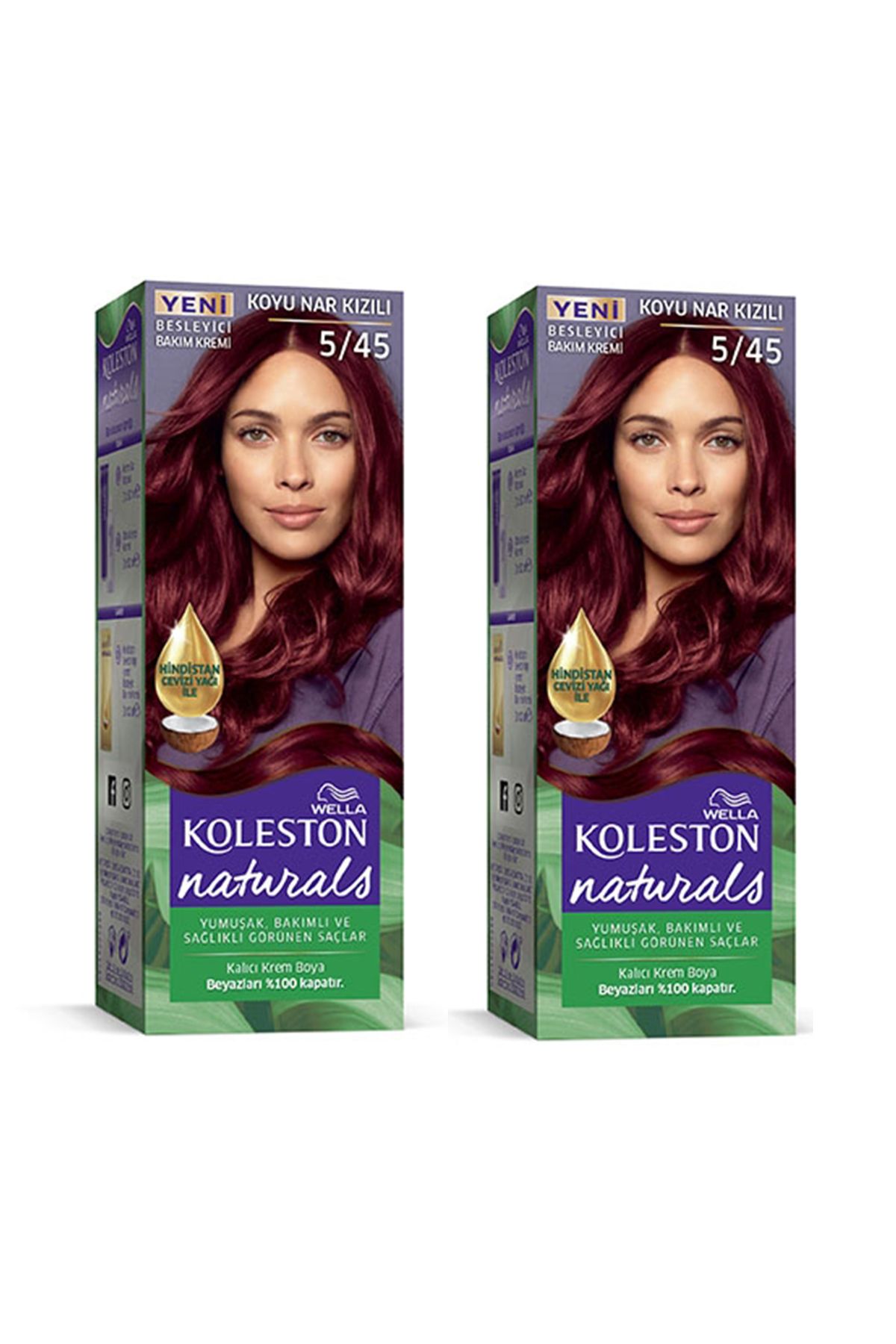 karadağsb Naturals Saç Boyası Koyu Nar Kızılı 5/45 2X Paket
