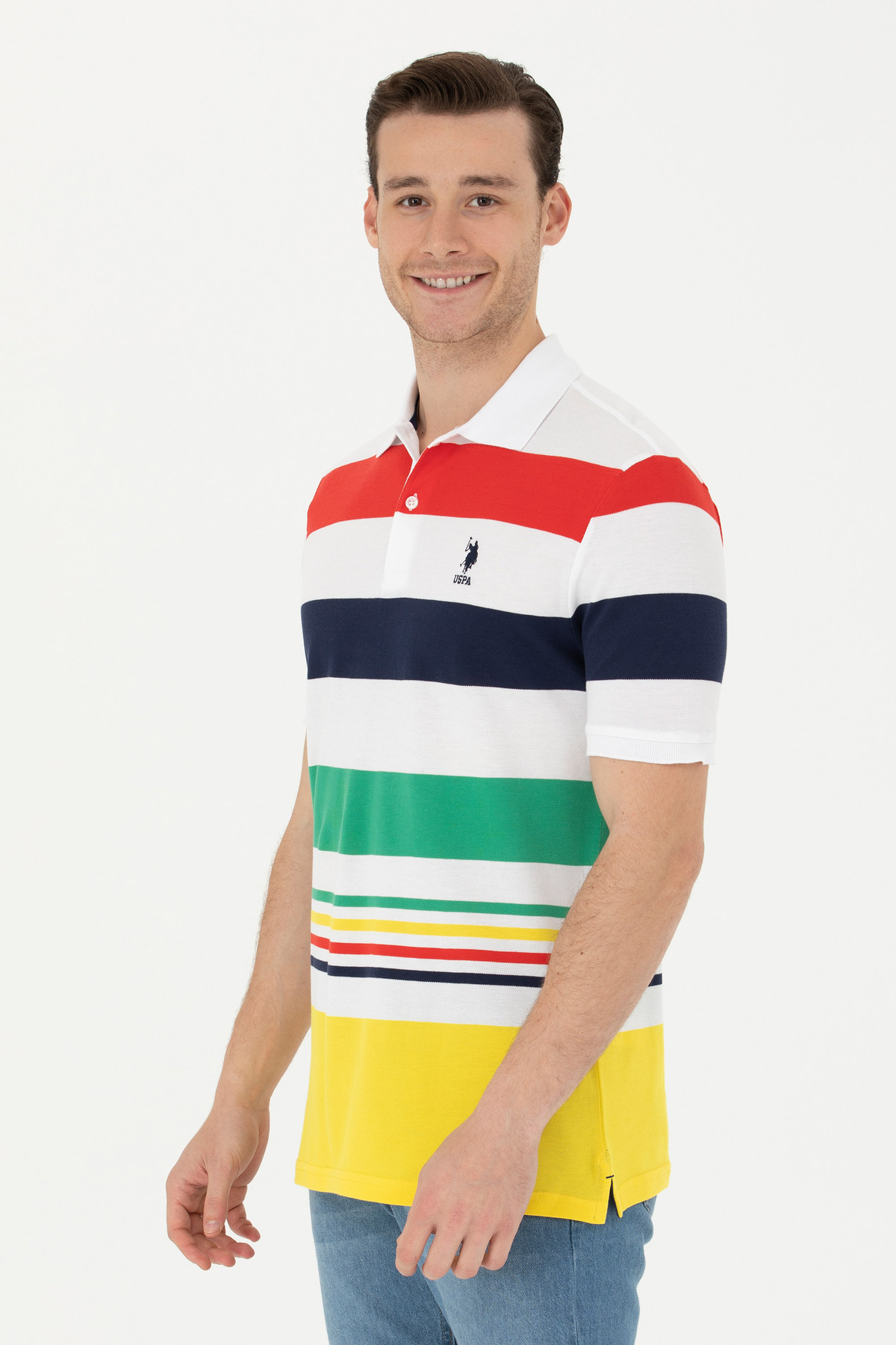 یو اس پولو تی‌شرت مردانه زرد ۵۰۲۷۵۴۹۱-VR094