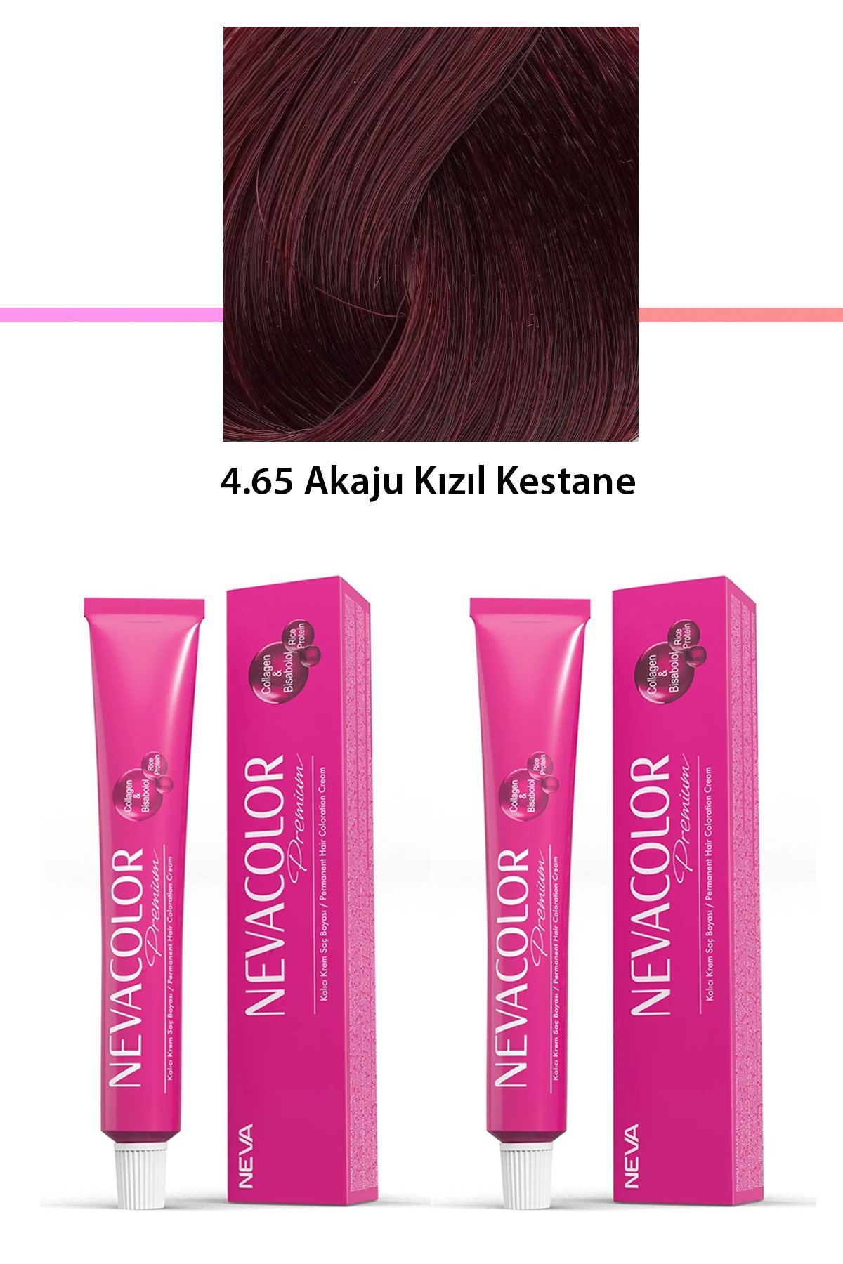 karadağsb 2 Li Set Premium 4.65 Akaju Kızıl Kestane - Kalıcı Krem Saç Boyası 2 X 50 G Tüp