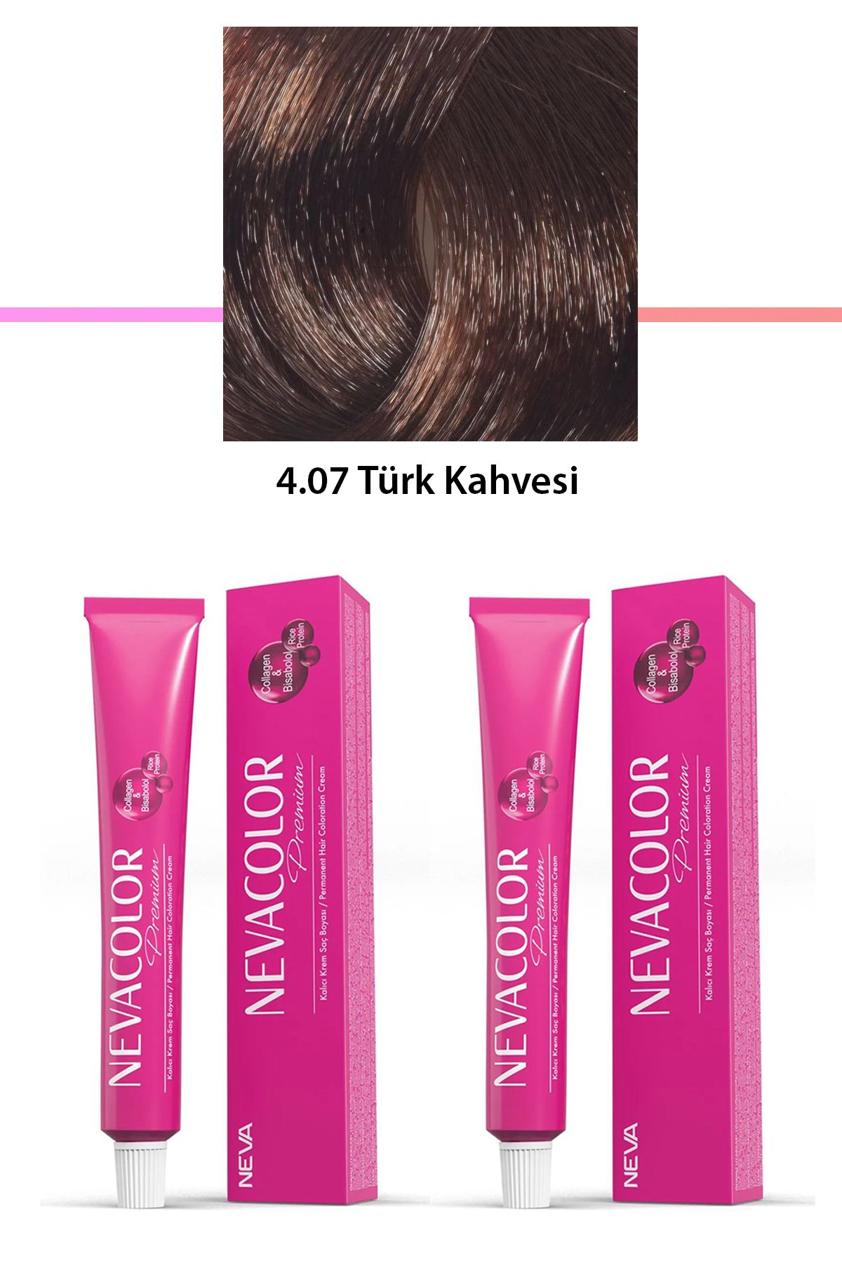 karadağsb 2 Li Set Premium 4.07 Türk Kahvesi - Kalıcı Krem Saç Boyası 2 X 50 G Tüp