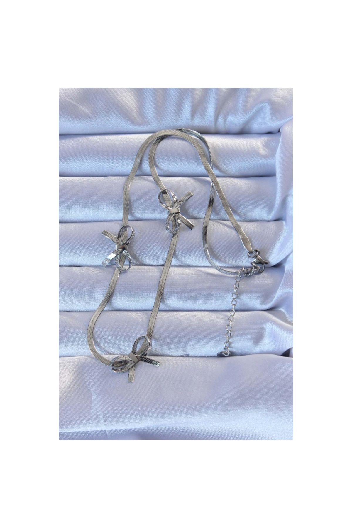 Skygo-316L Silver Bow Necklace with Italian Chain - Tj-Bko9260 2