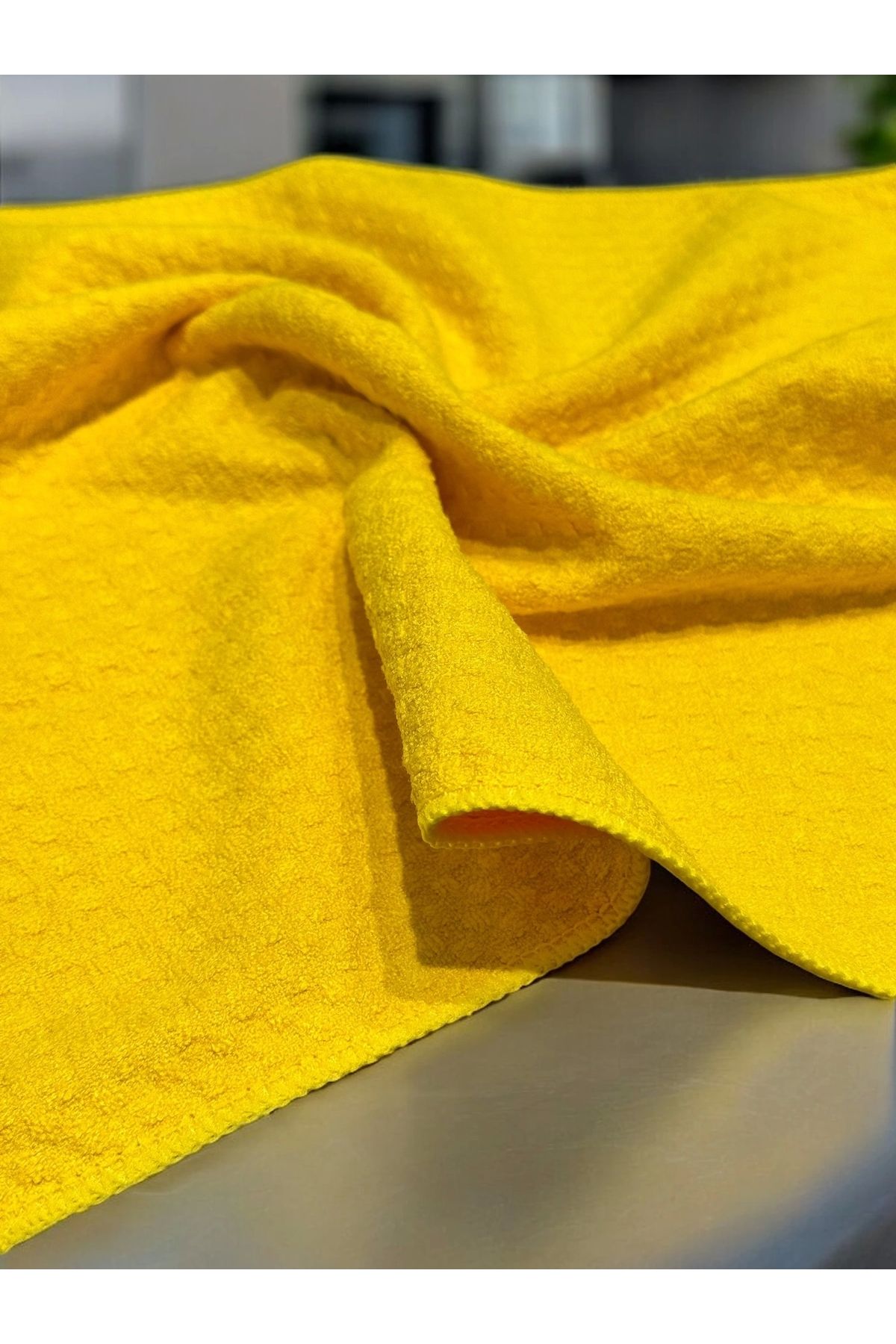 Ellesill-Premium Microfiber General Cleaning Cloth Yellow Color - 50X70 cm 5