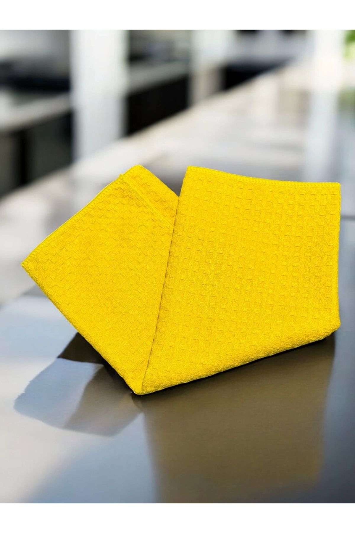 Ellesill-Premium Microfiber General Cleaning Cloth Yellow Color - 50X70 cm 3