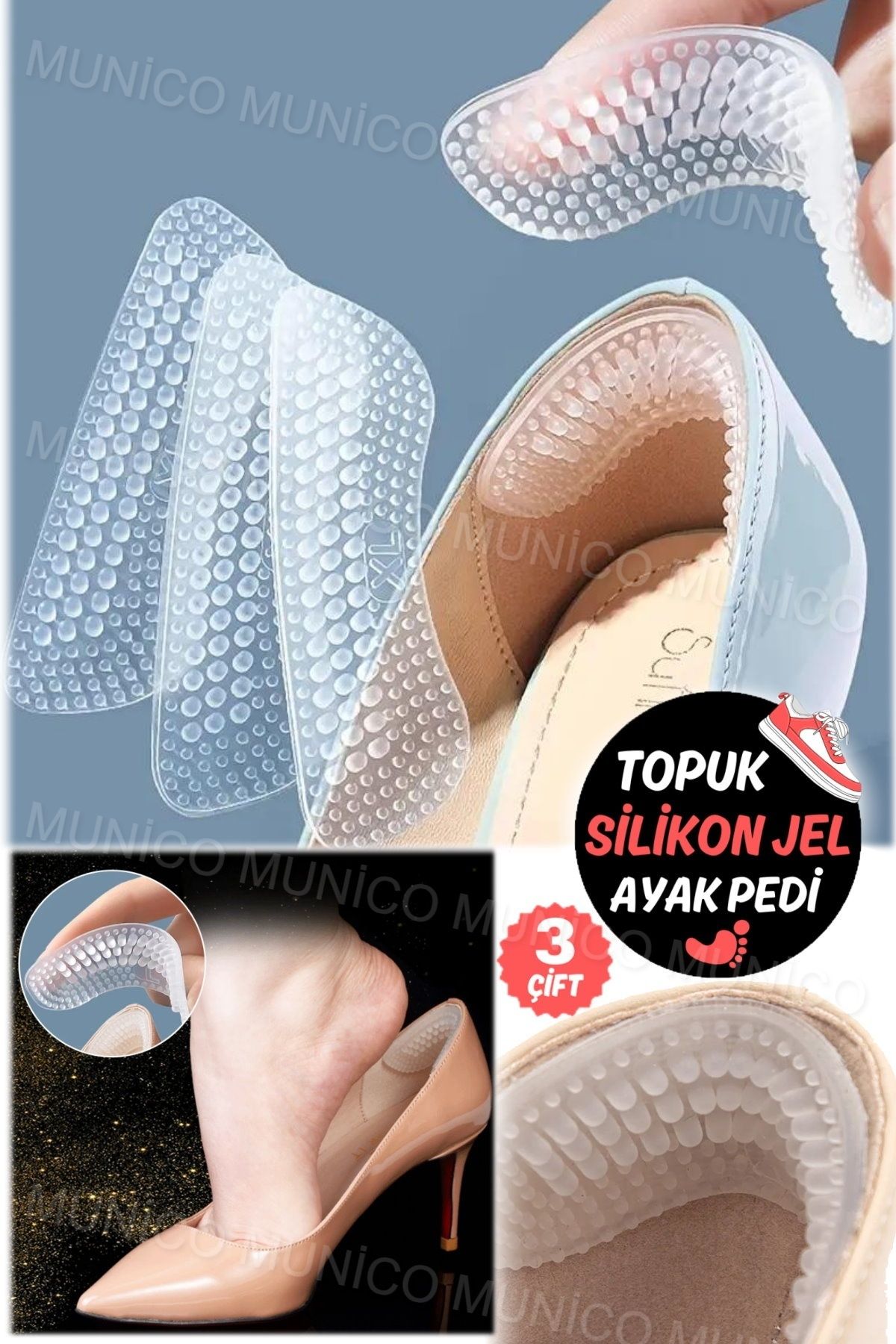 Gaggani-3 Pairs of Multi-Purpose - Anti-Callus Knocking Comfort Heel Pain 1