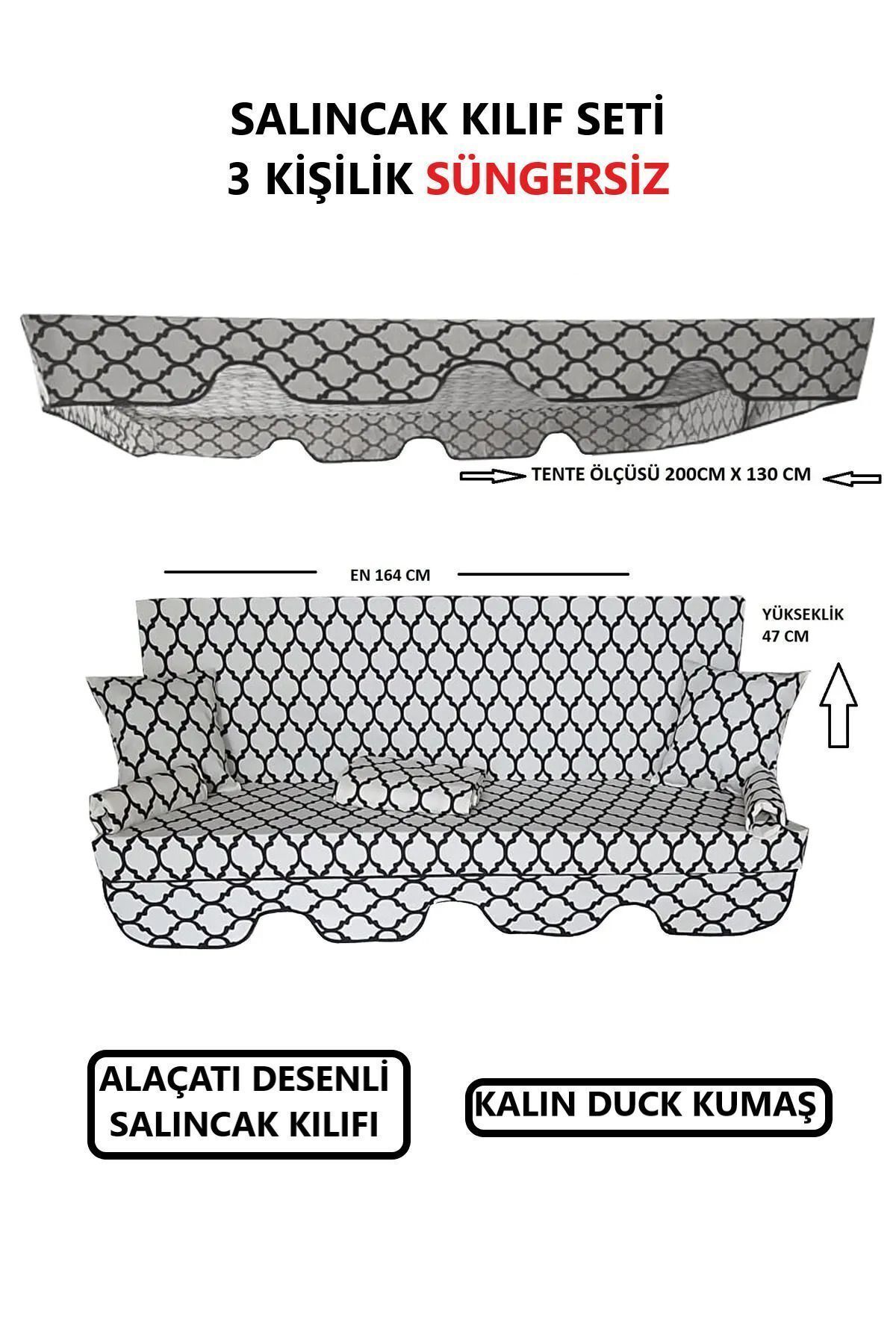 Mor Minder Süngersiz Tenteli Salıncak Kumaş Seti 3 Kişilik Süngersiz 164x47 Cm Alaçatı Model