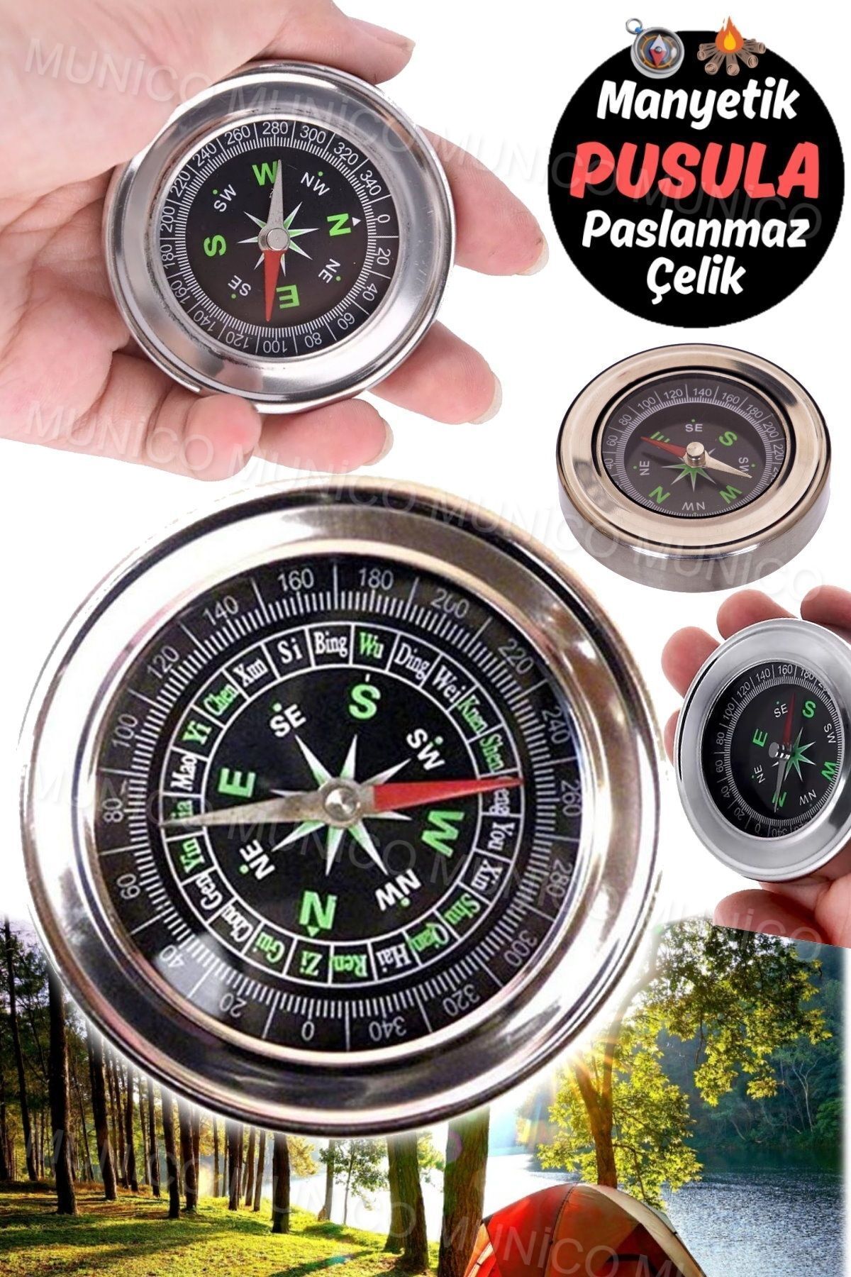 Gaggani-Easy Read Oversized Magnetic Compass - Perfect Choice Portable Unbreakable Compass for Everyone 1