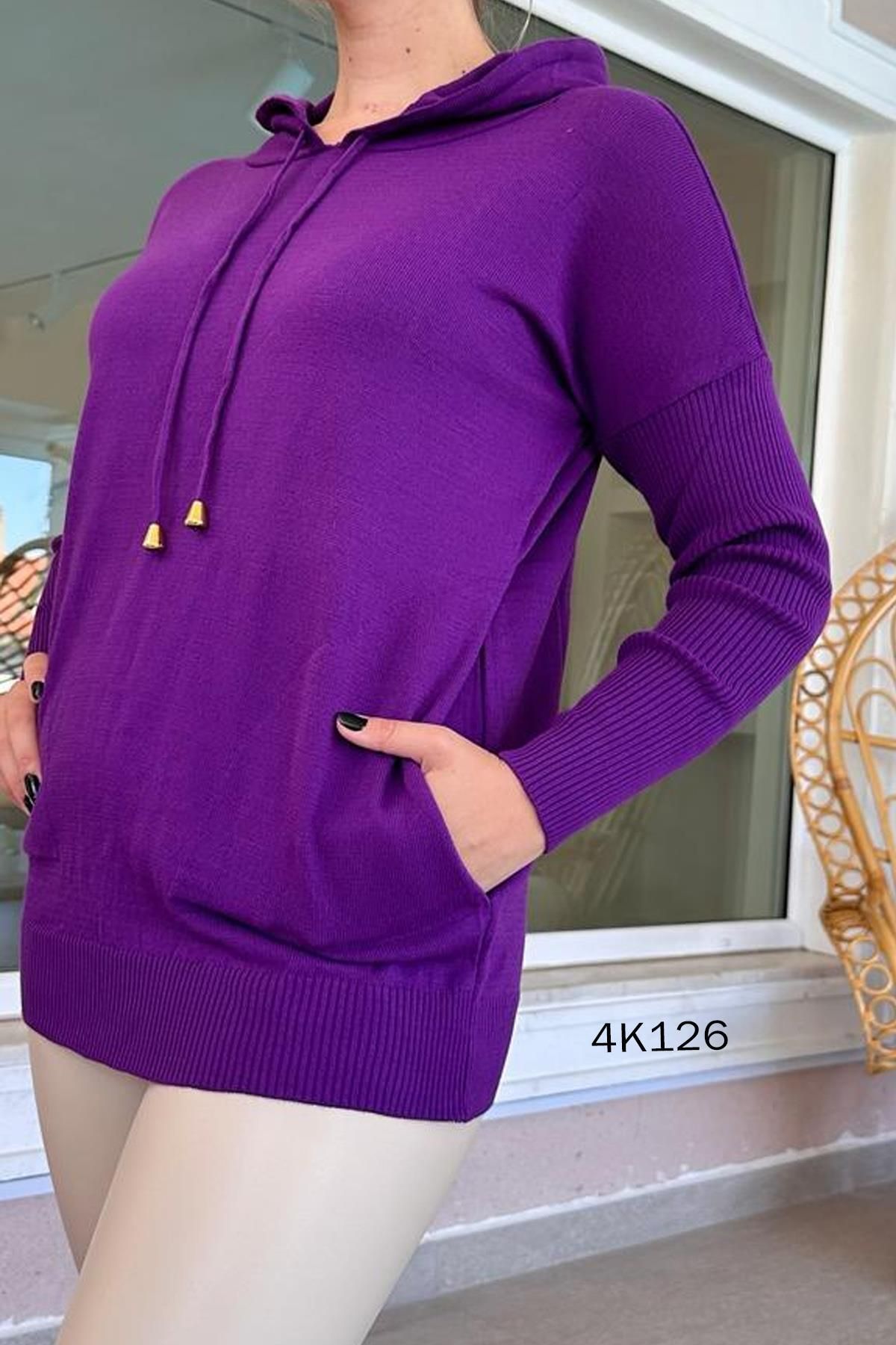 İnce Topuk-Sweater - Purple - Regular fit 3