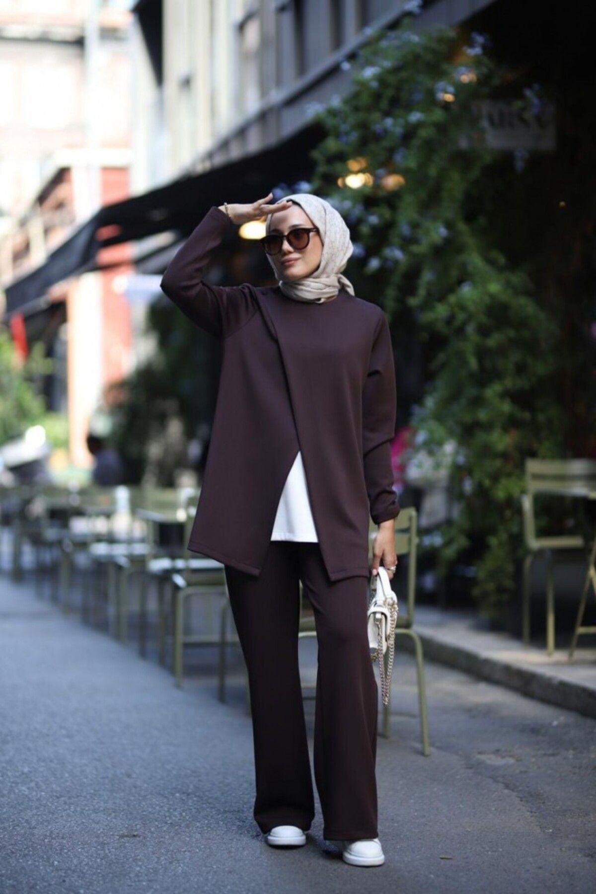 NS Moda-طقم حجاب بني - موديل-520 3