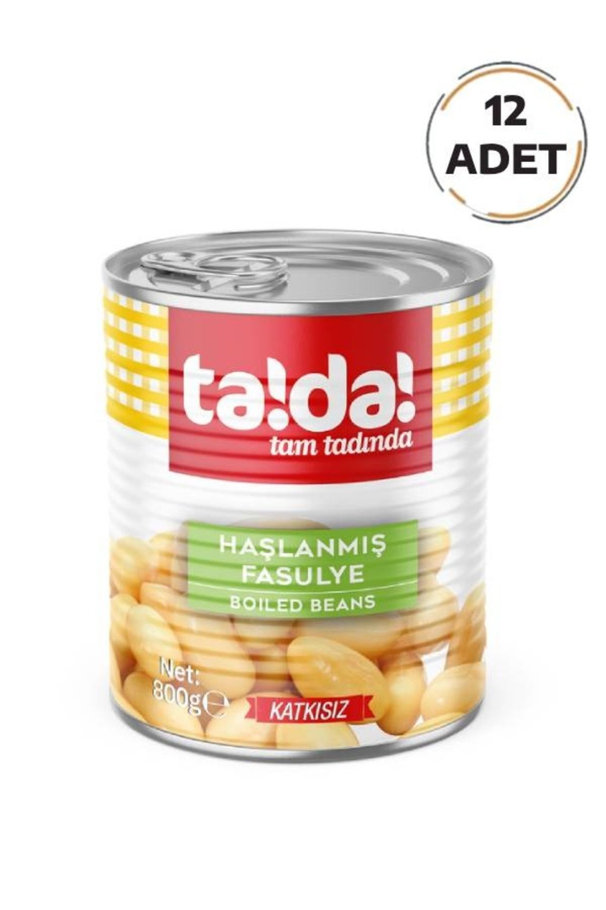 Tada Haşlanmış Fasulye 800 Gr (12 Adet)