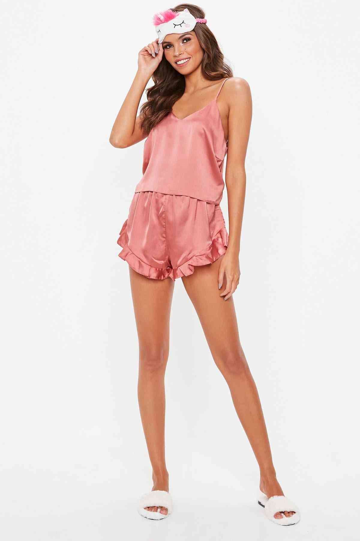 Merry See-Rosa Satin-Shorts-Set 3