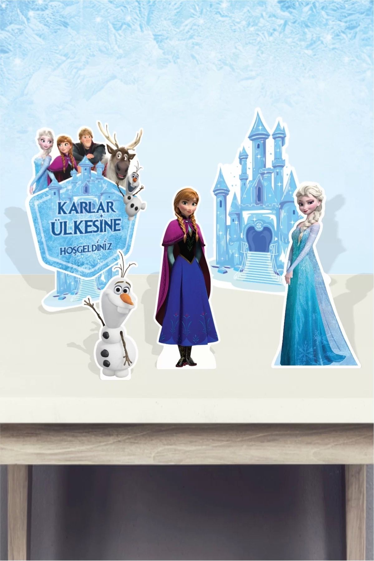 neşeli günlerim Frozen Karlar Ülkesi Masa Üstü Set (KALIN KAĞIT) * Doğum Günü